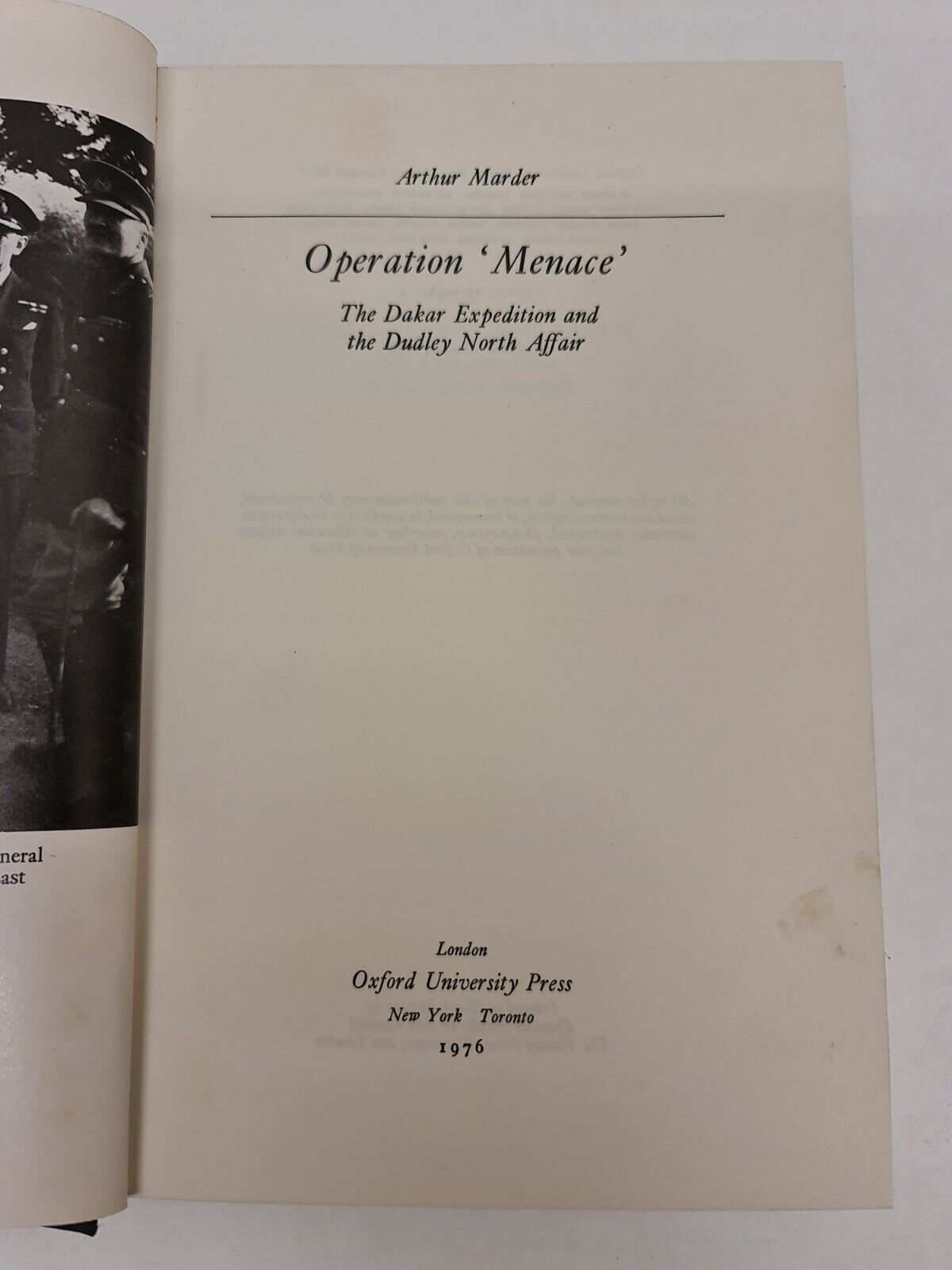Operation Menace: The Dakar Expedition... by Arthur Marder (1976)
