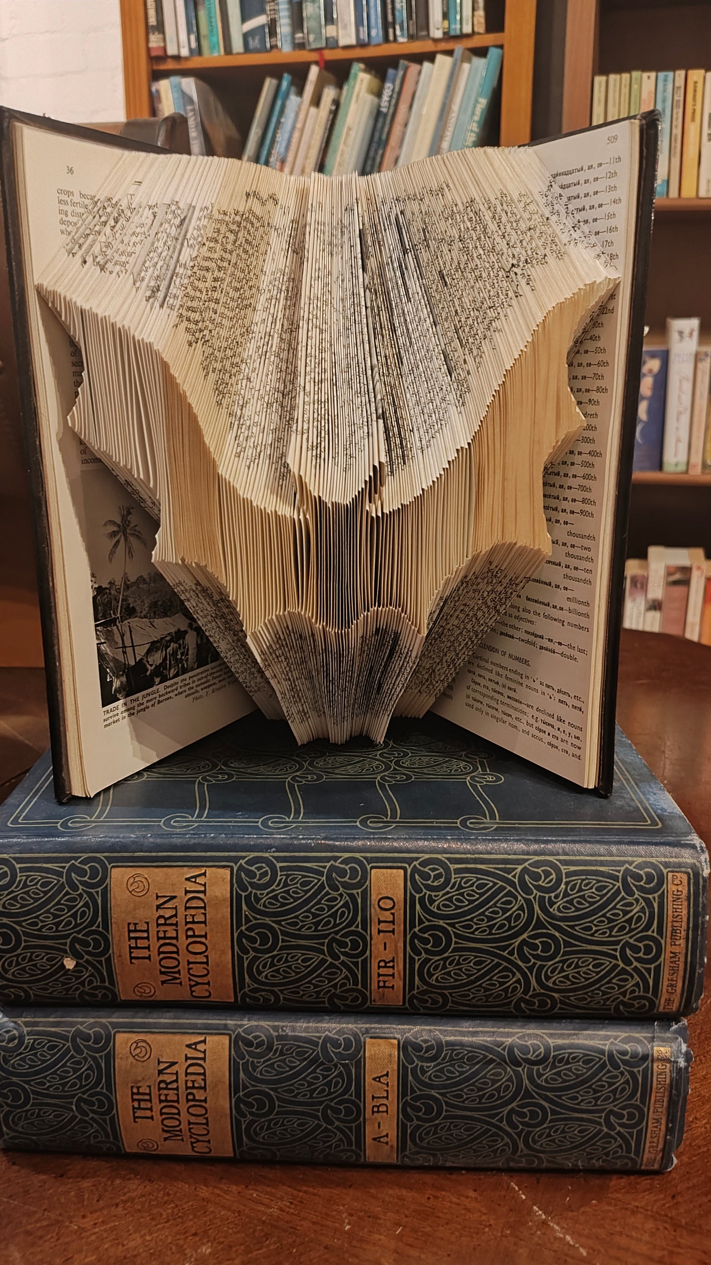 Folded Book Art Bat