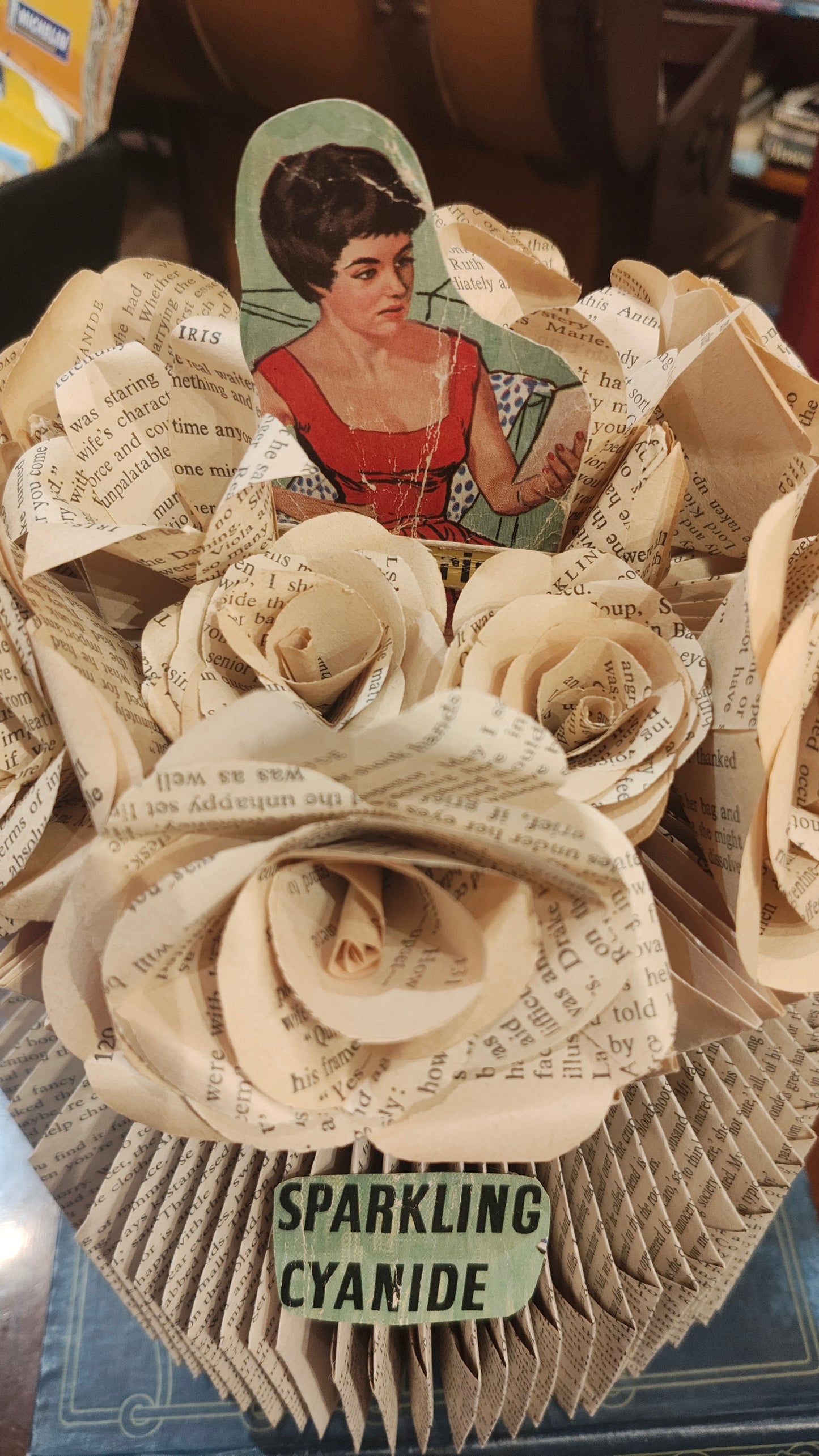 Agatha Christie Inspired Book Page Vase (Collection Only)