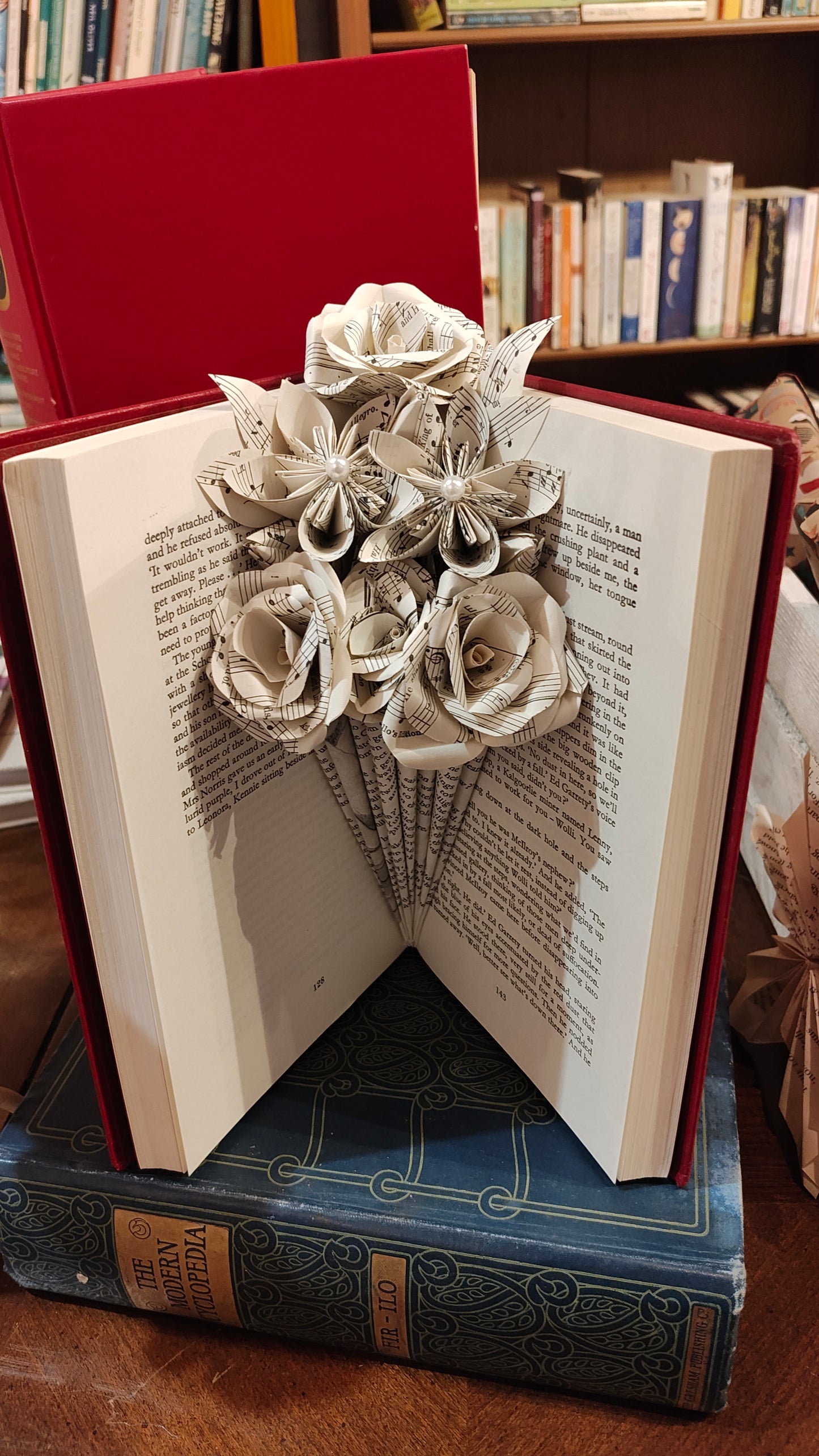 Music Paper Floral Book Art (Collection Only)