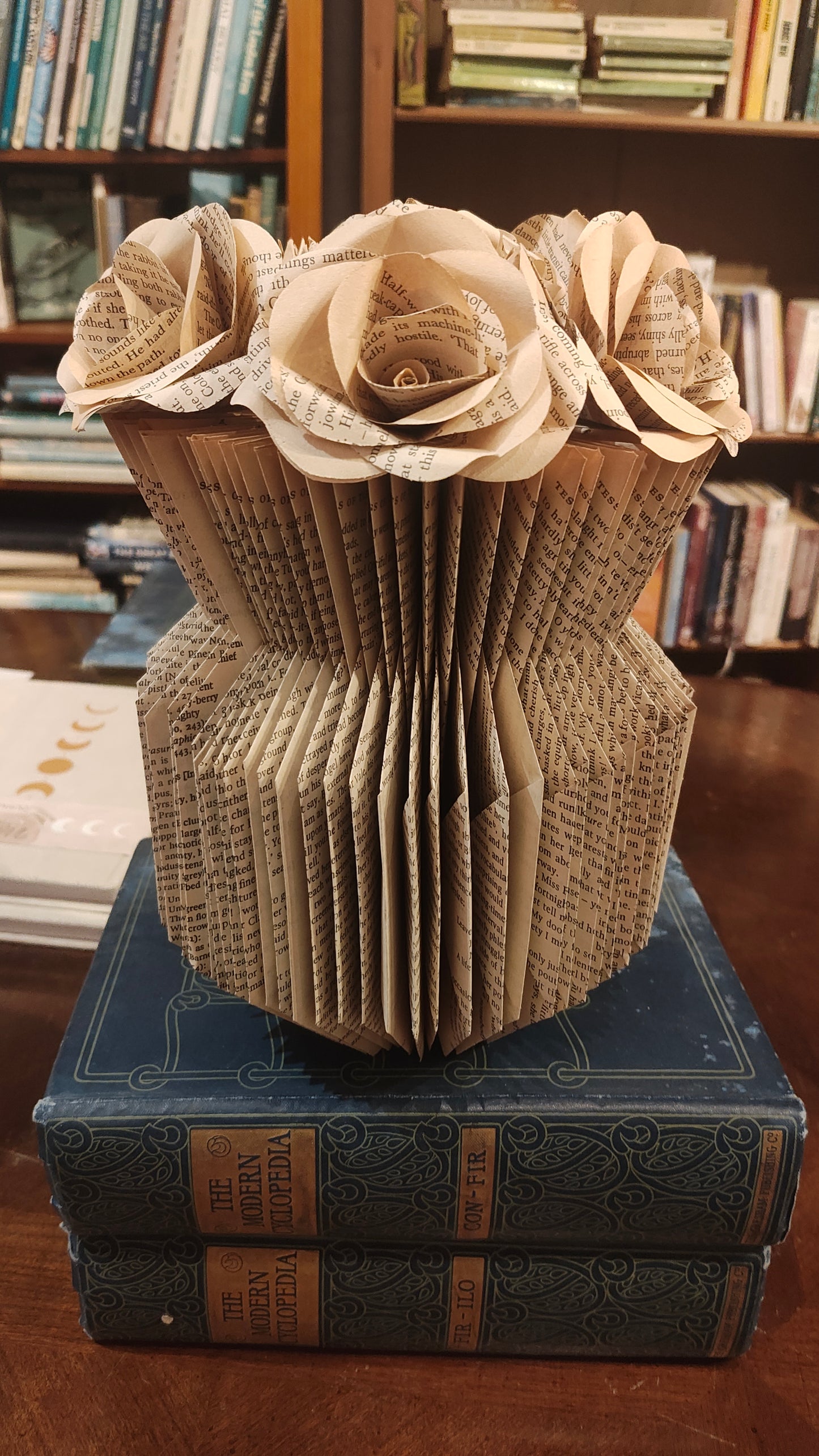 Vintage Book Page Vase (Collection Only)