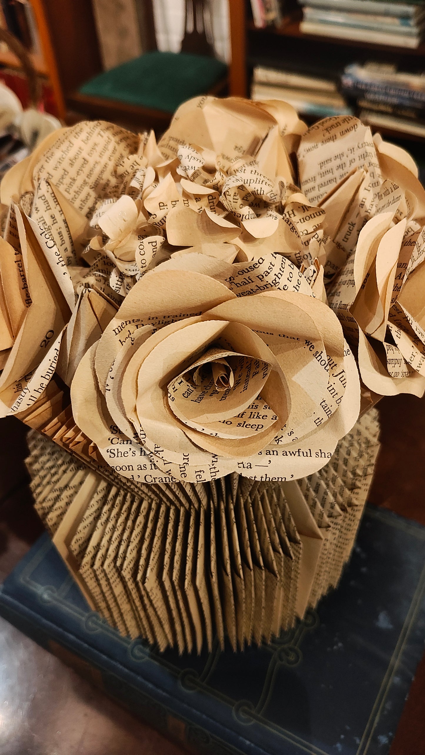 Vintage Book Page Vase (Collection Only)