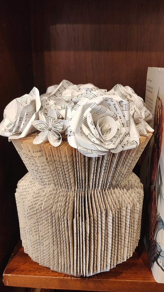 Sheet Music Floral Book Art Vase (COLLECTION ONLY)