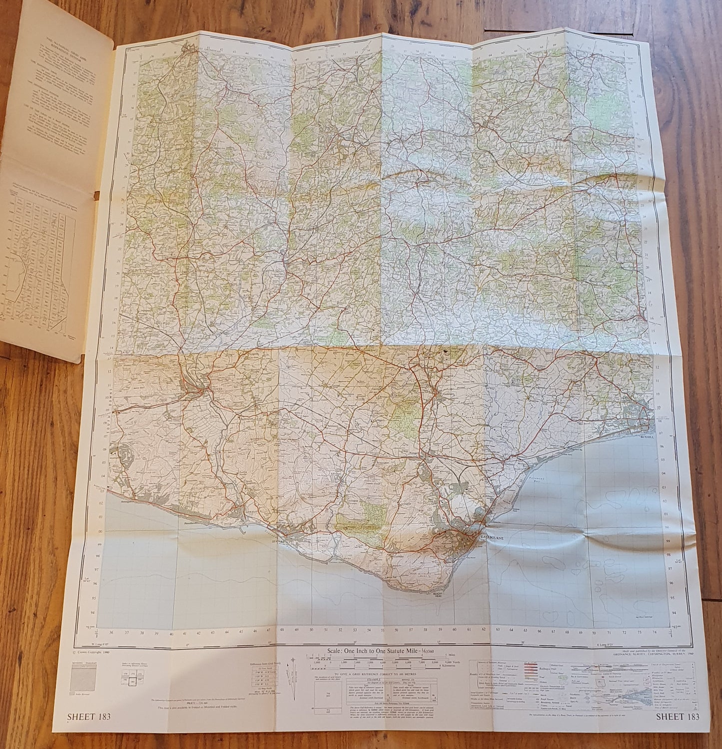 Ordnance Survey One-Inch Map of Great Britain - Eastbourne (Sheet 183) Cloth