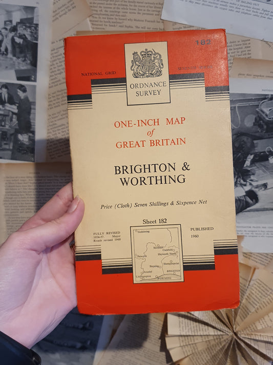 Ordnance Survey One-Inch Map of Great Britain - Brighton & Worthing (Sheet 182)