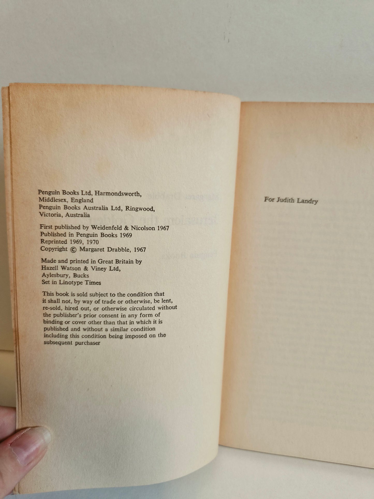 Jerusalem the Golden by Margaret Drabble (1970)