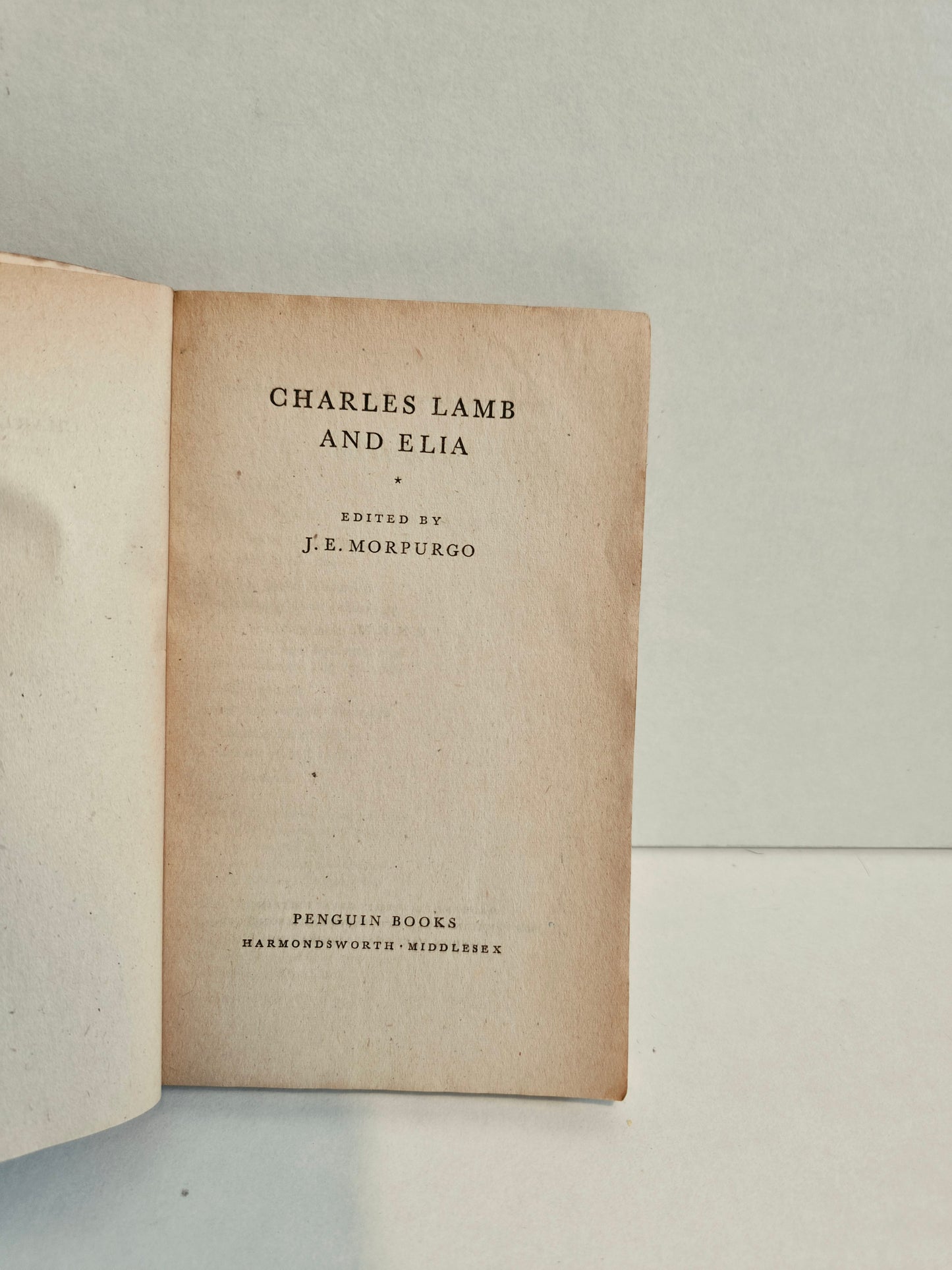 Charles Lamb and Elia Edited by J E Morpurgo (1948)