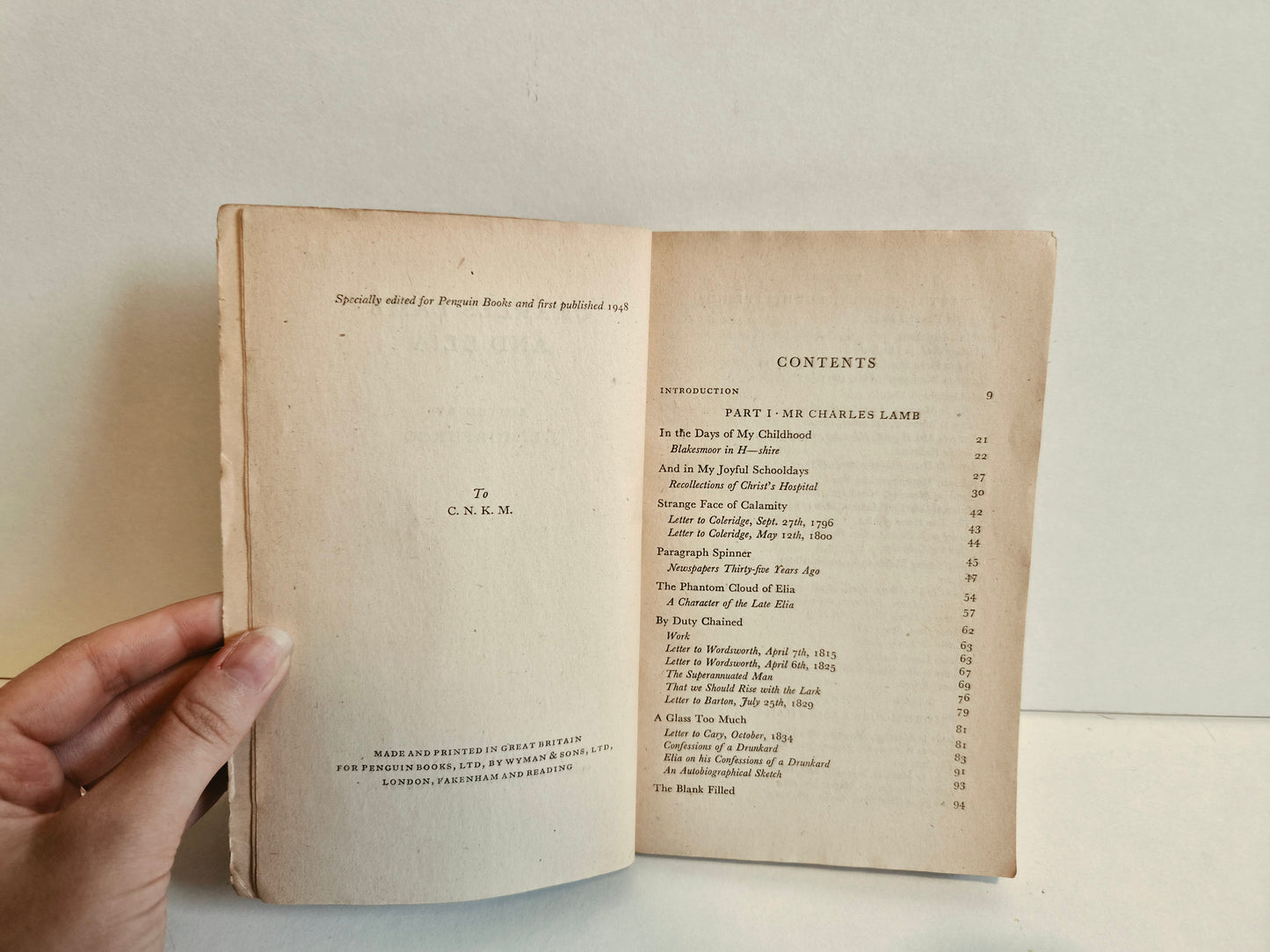 Charles Lamb and Elia Edited by J E Morpurgo (1948)