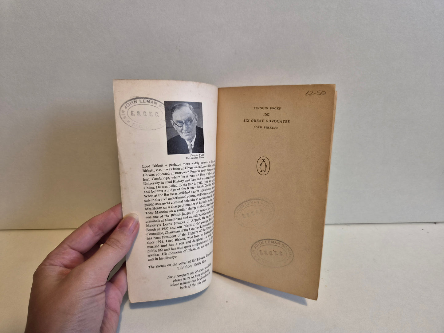 Six Great Advocates by Lord Birkett (1961)