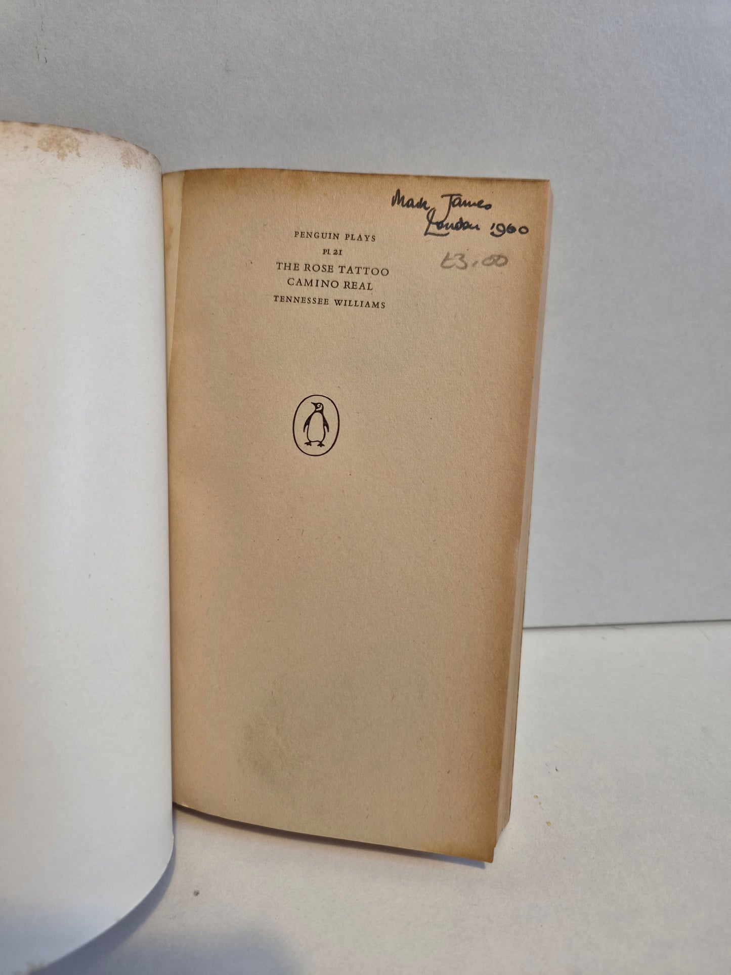 The Rose Tattoo / Camino Real by Tennessee Williams (1958)