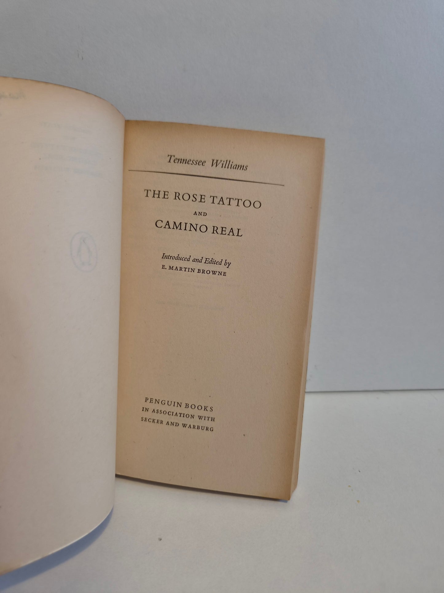 The Rose Tattoo / Camino Real by Tennessee Williams (1958)