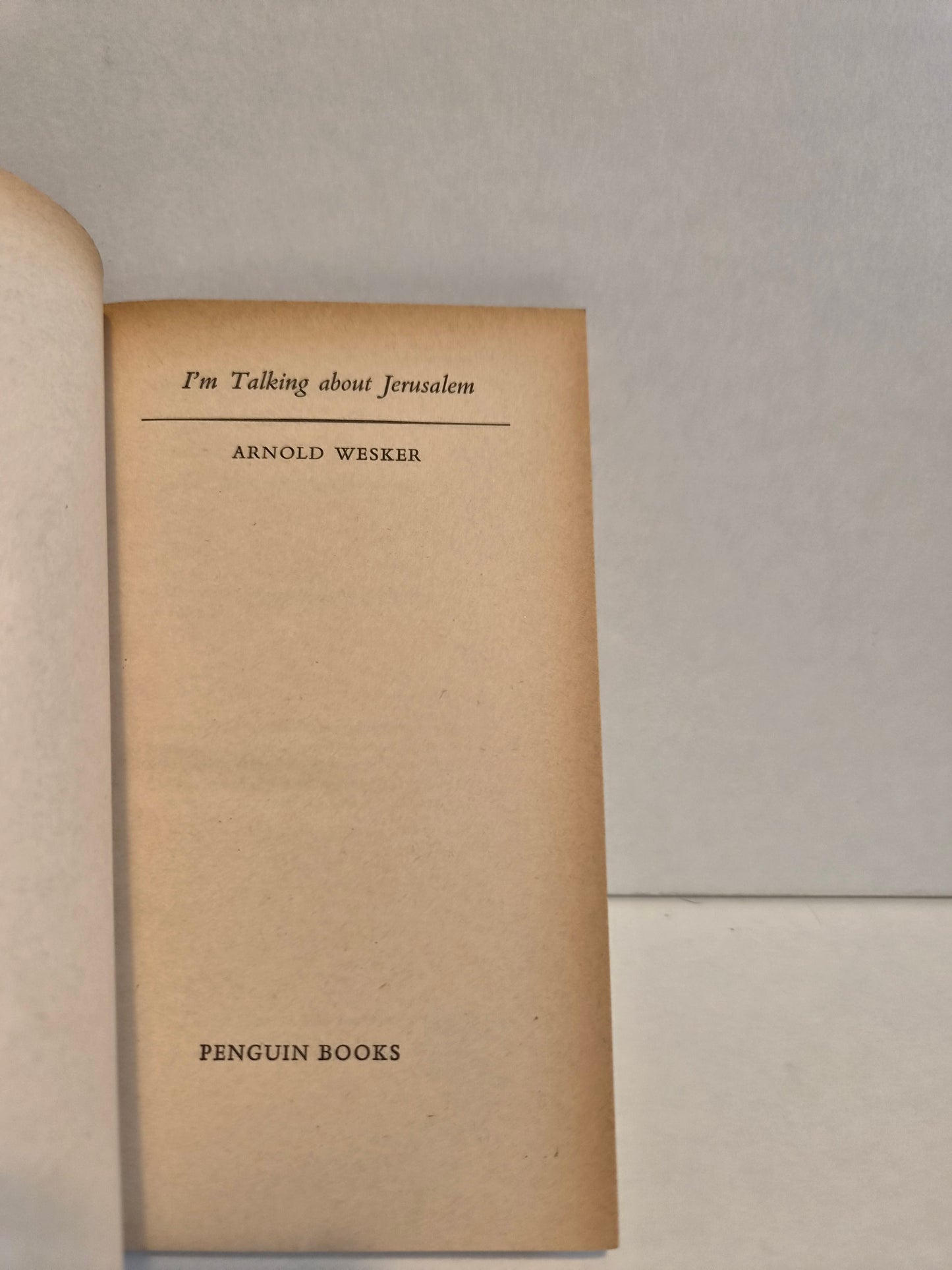 I'm Talking About Jerusalem by Arnold Wesker (1960)