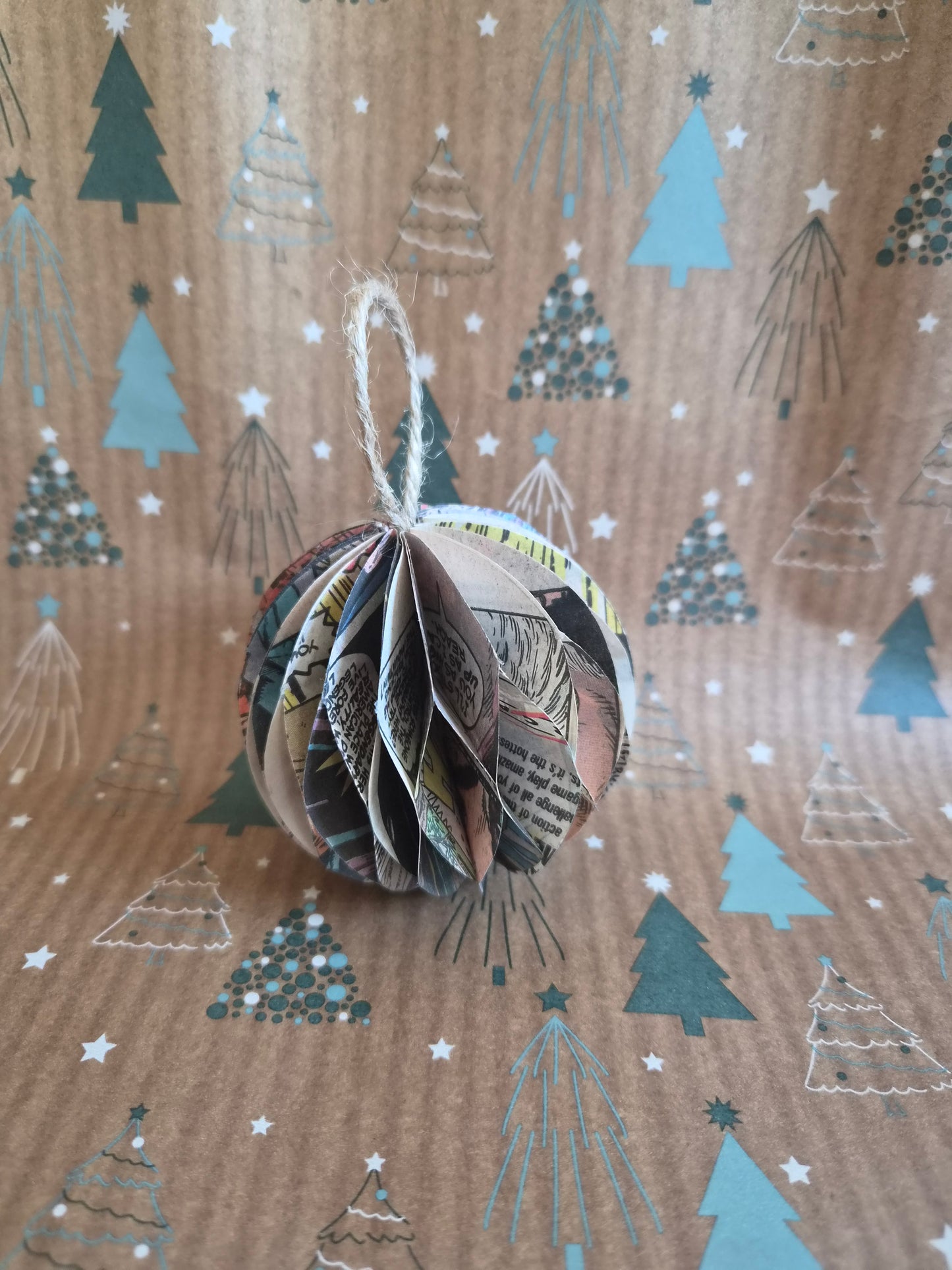 Set of Handmade Honeycomb Christmas Decorations