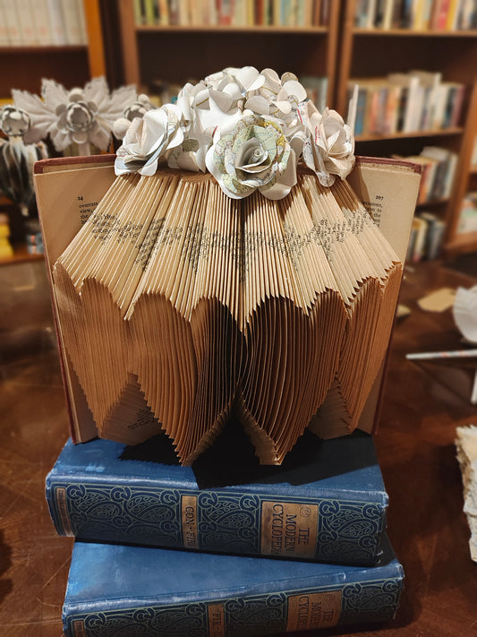Heart Book Art with hydrangea decoration (Collection Only)