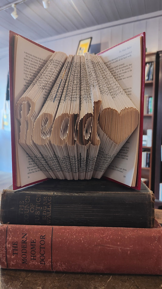 "Read" Folded Book Art