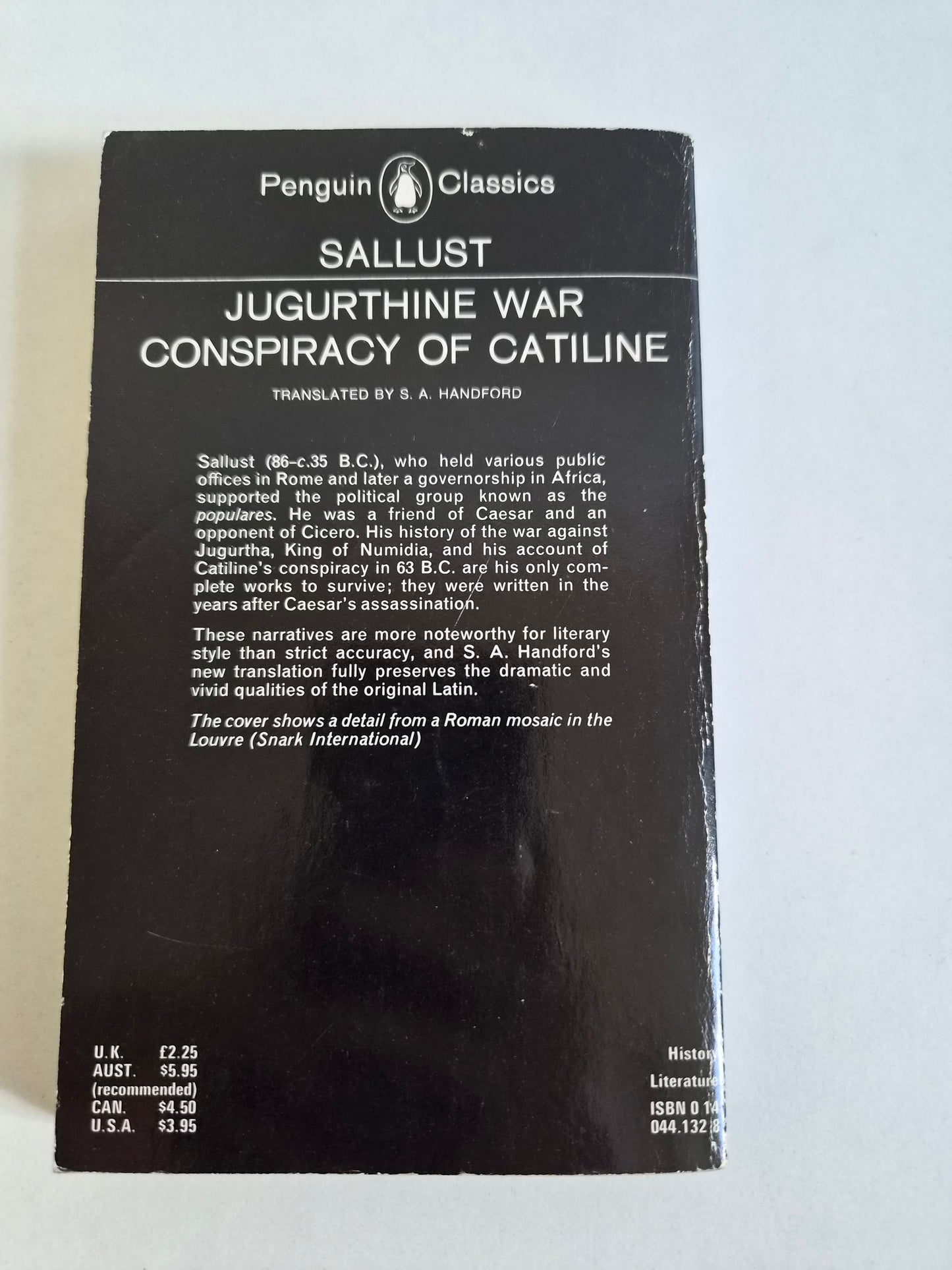 Jugurthine War Conspiracy of Catiline by Sallust (1983)