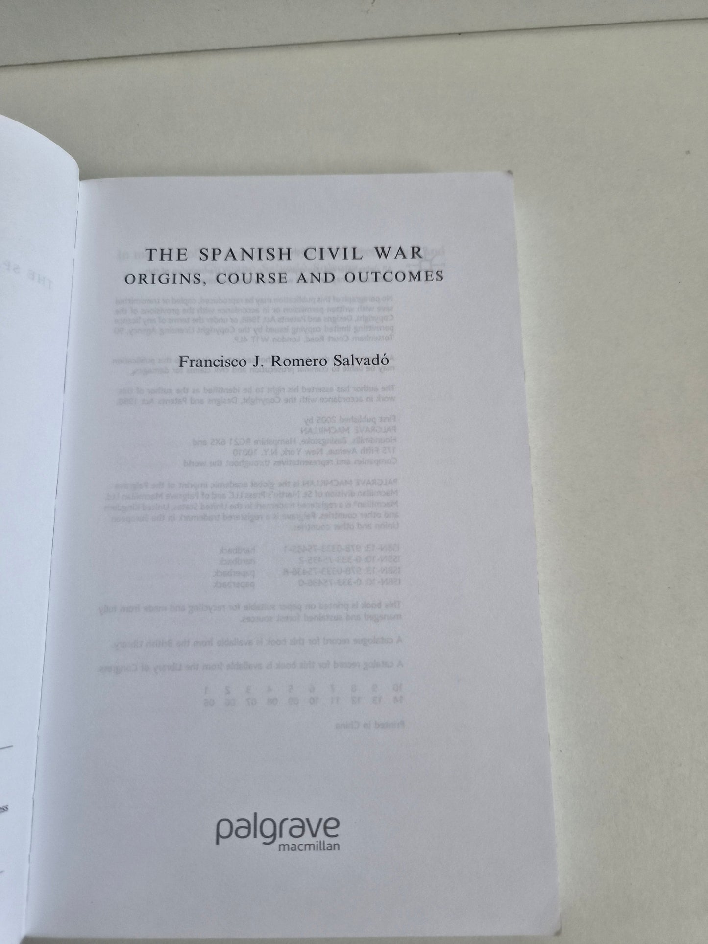 The Spanish Civil War by Francisco J Romero Salvado (2005)