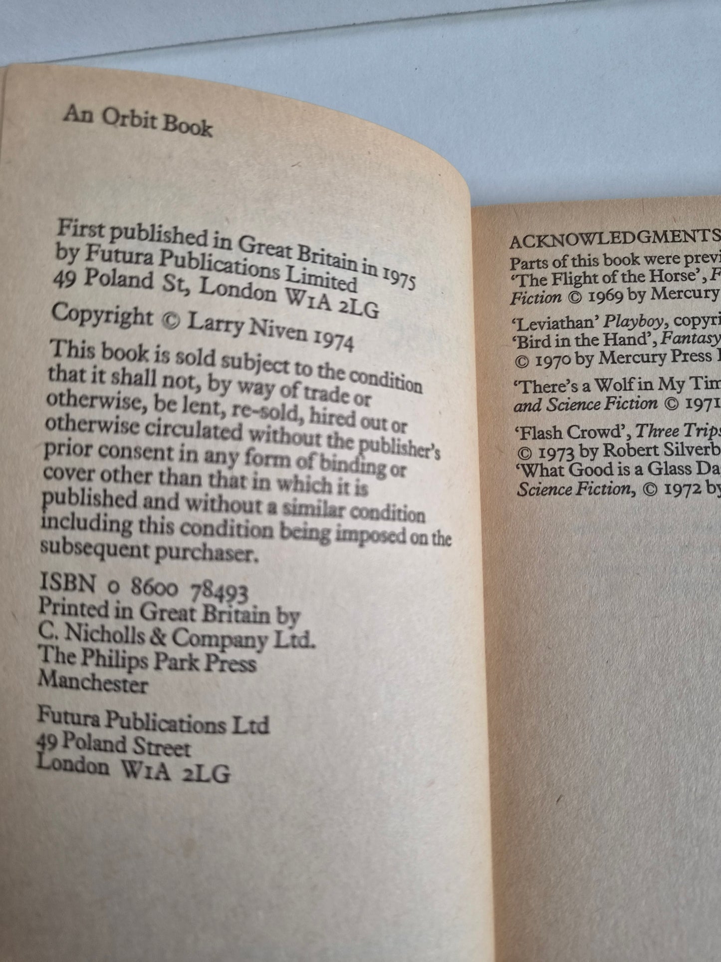 The Flight of the Horse by Larry Niven (1975)