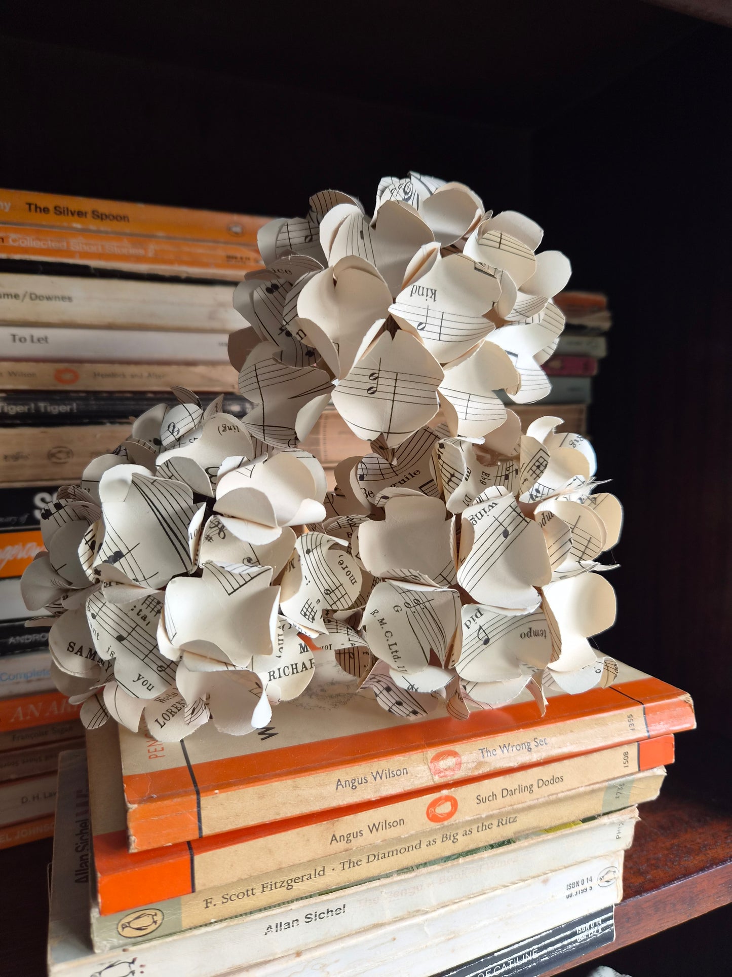 Set of 3 Handmade Book Page Hydrangeas