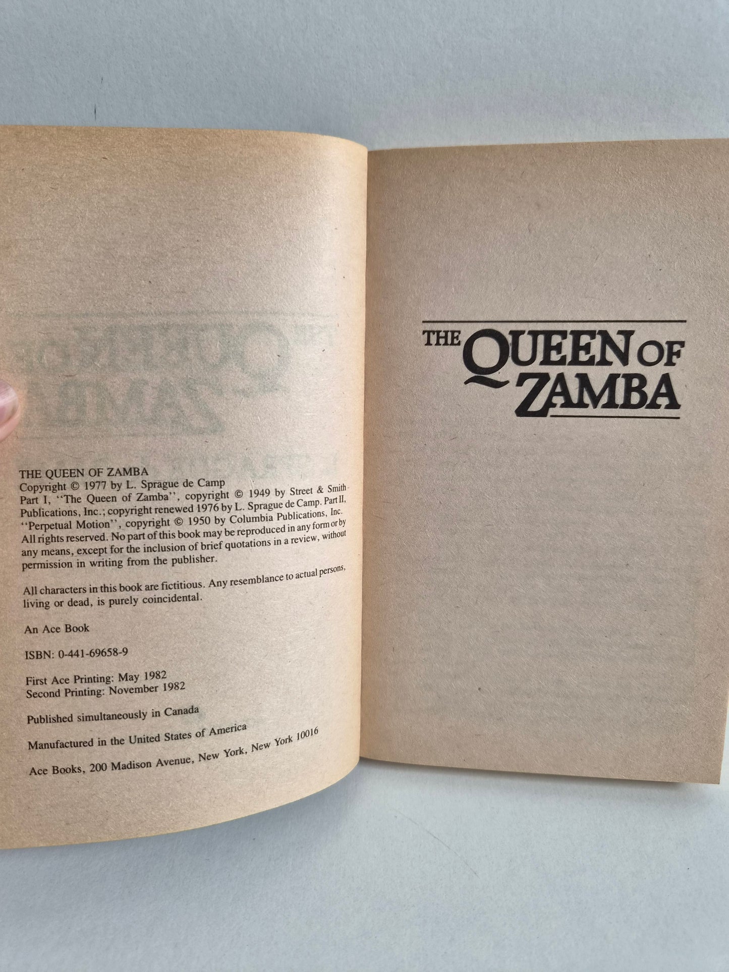 Queen of Zamba by L. Sprague De Camp (1982)