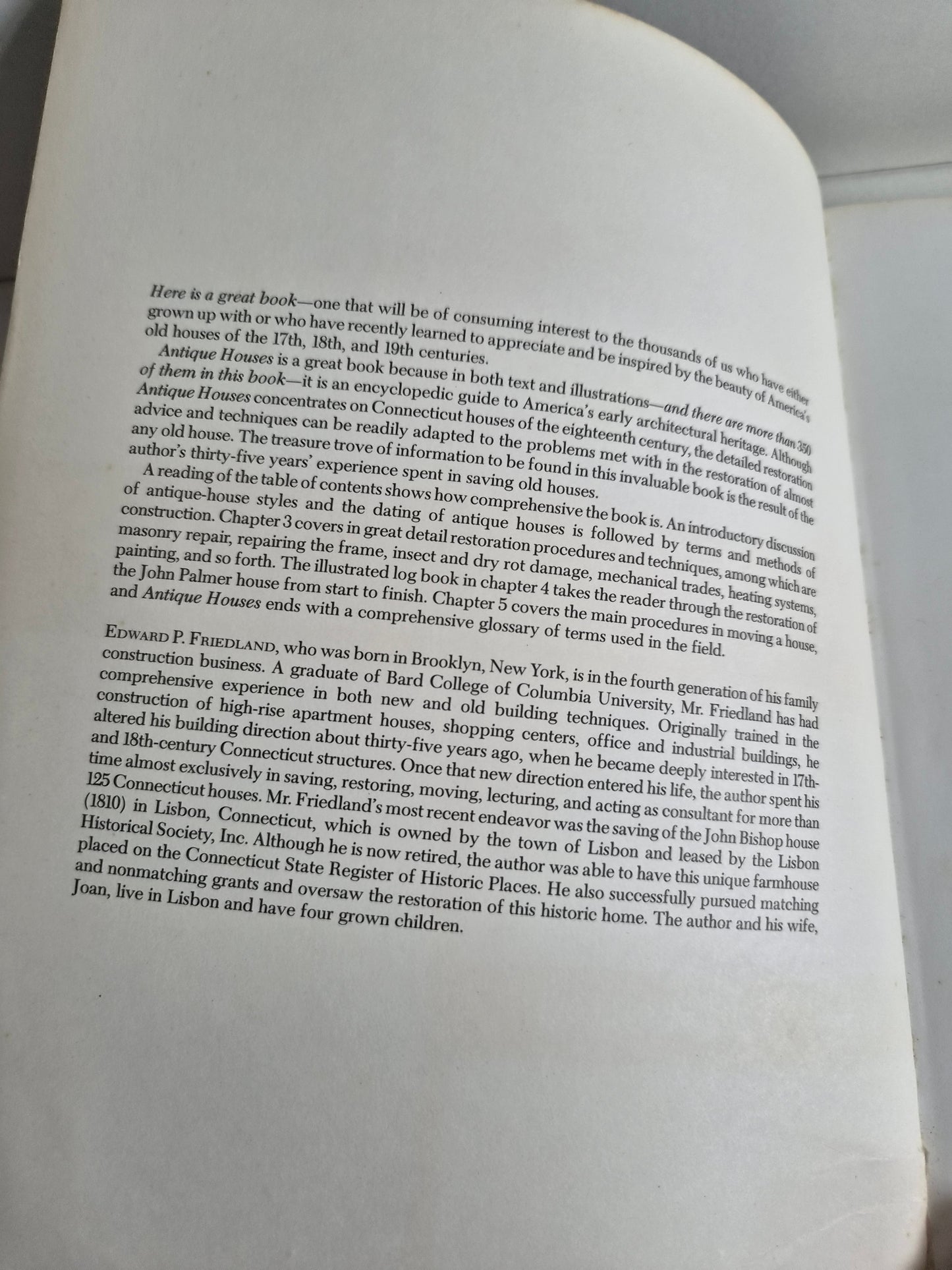 Antique Houses: Their Construction & Restoration by E Friedland (1990)