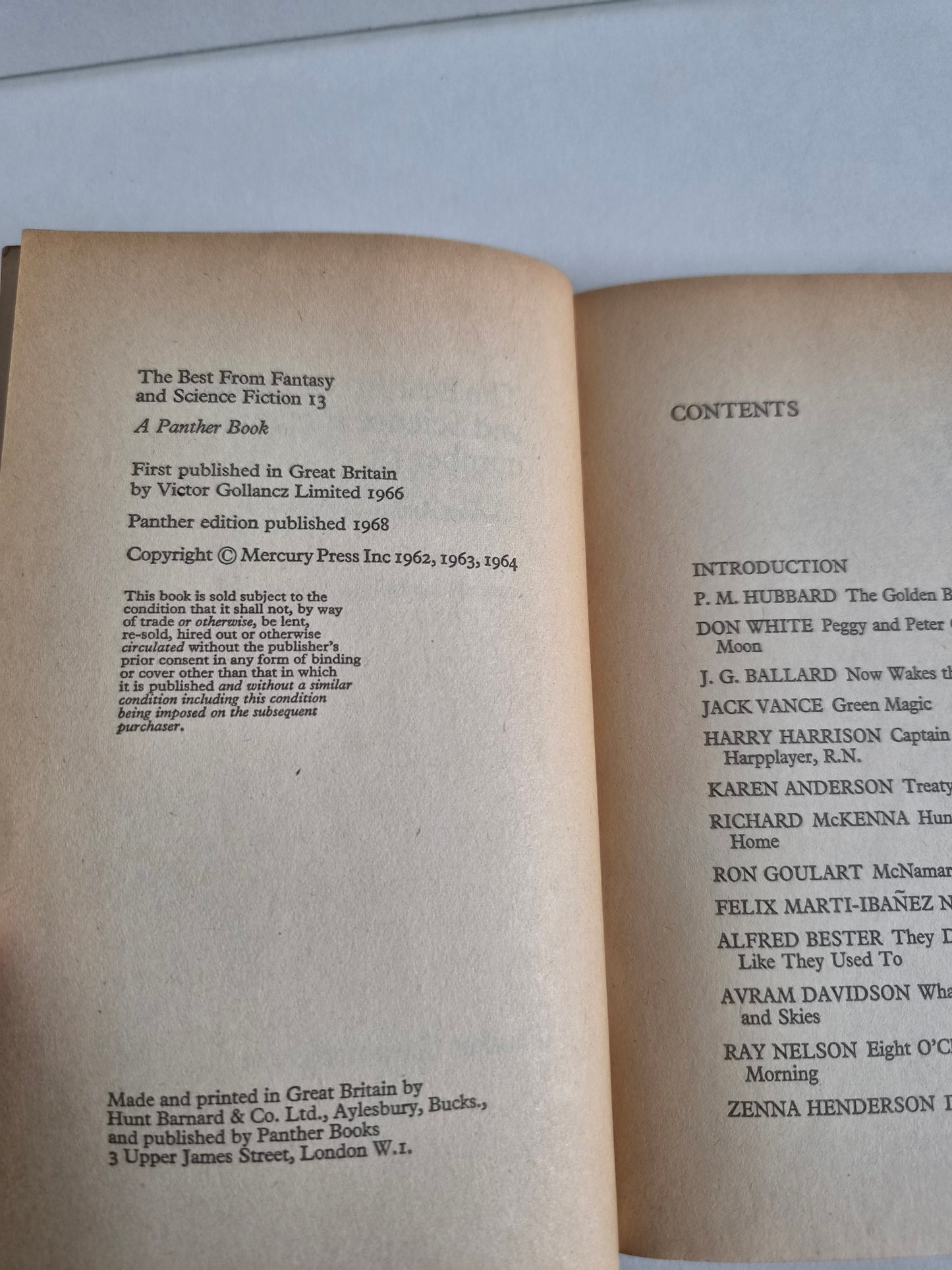 The Best from Fantasy and Science Fiction No. 13 edited by Avram Davidson (1968)