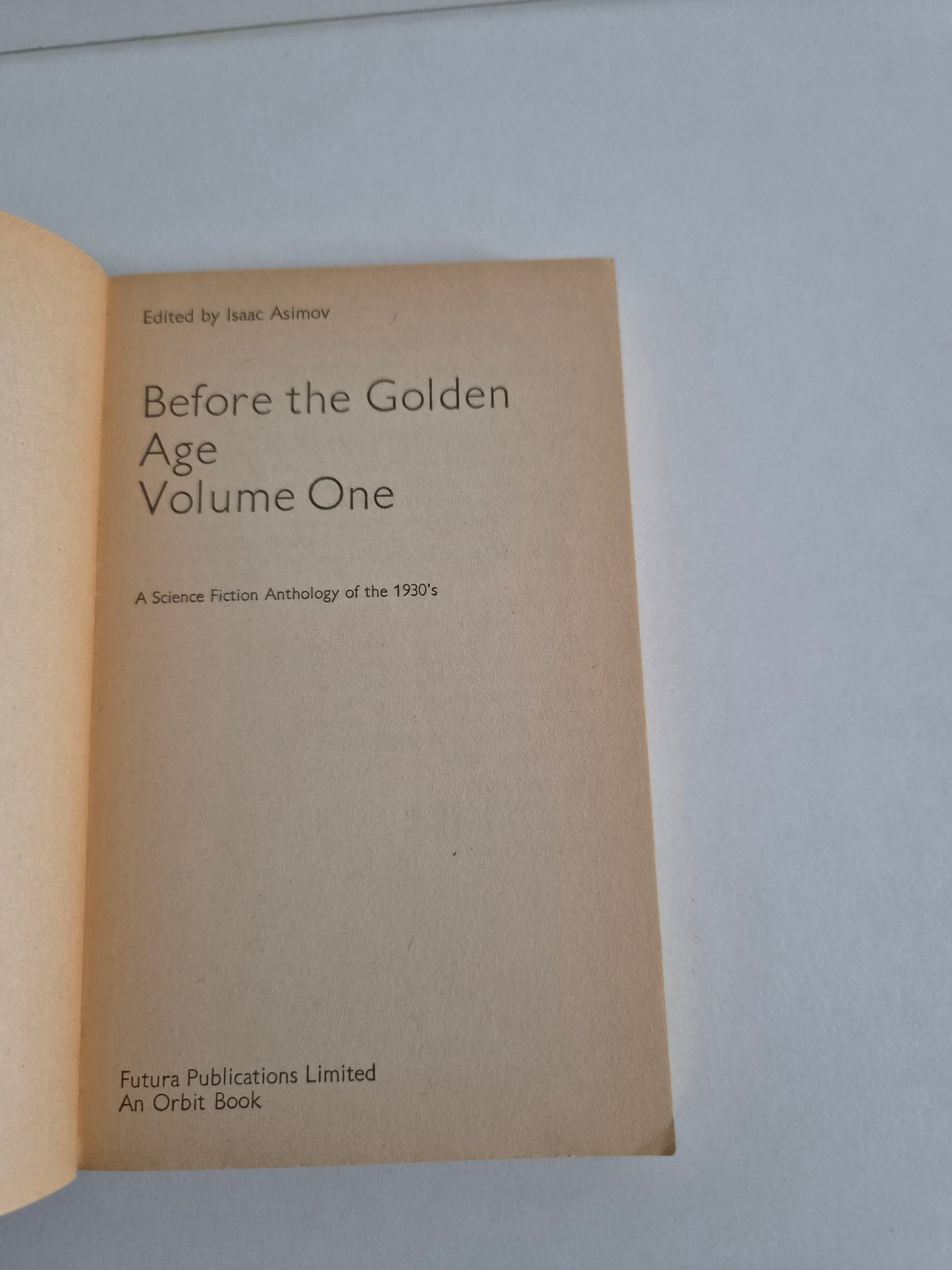 Before the Golden Age 1 edited by Isaac Asimov (1975)