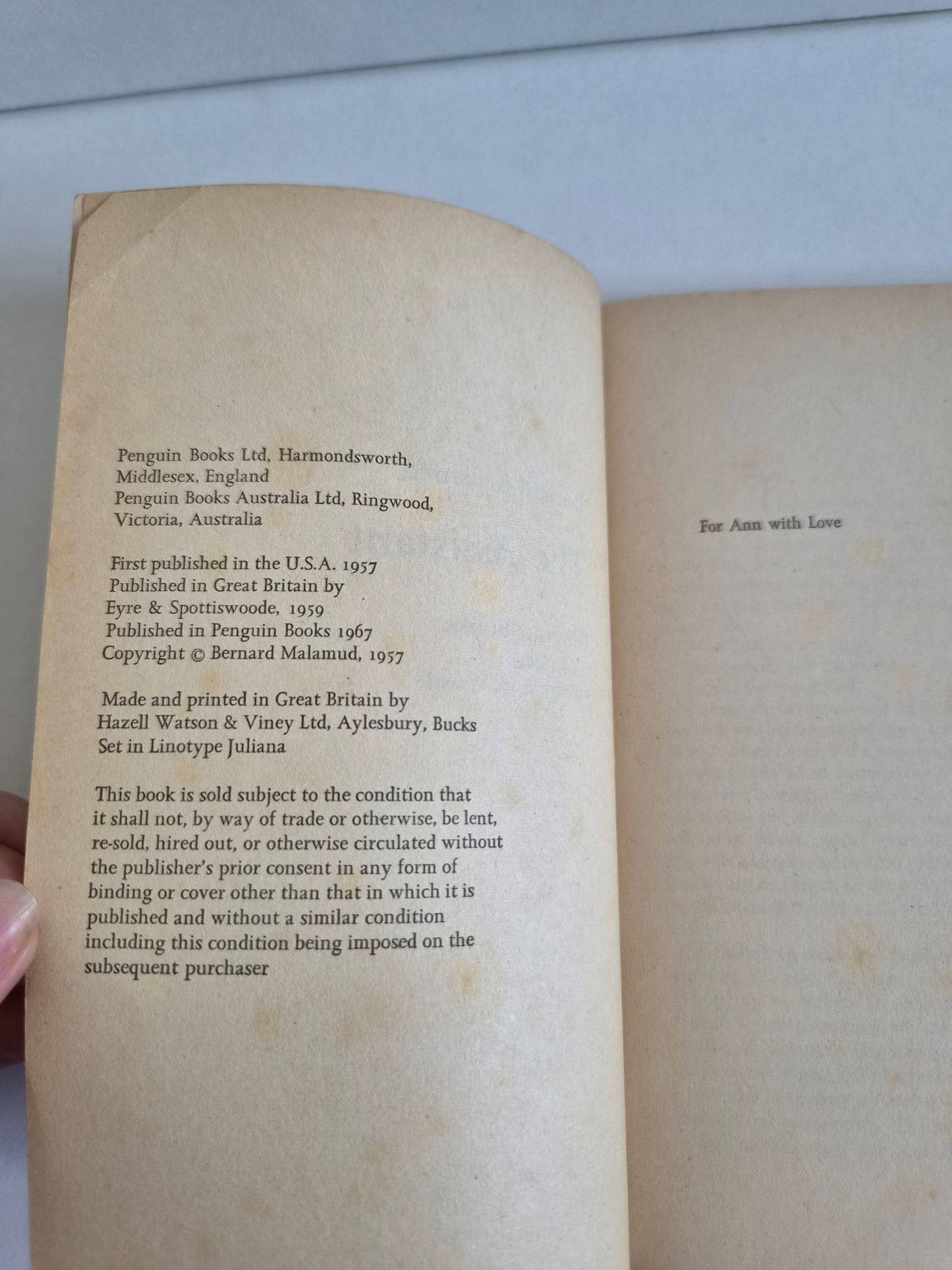 The Assistant by Bernard Malamud (1957)