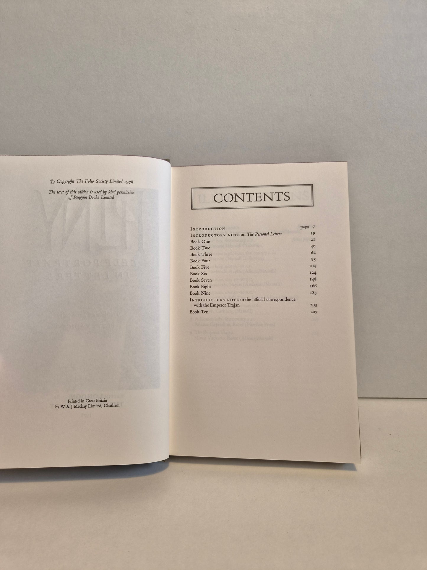 Pliny A Self Portrait In Letters Translated by Betty Radice (1978)