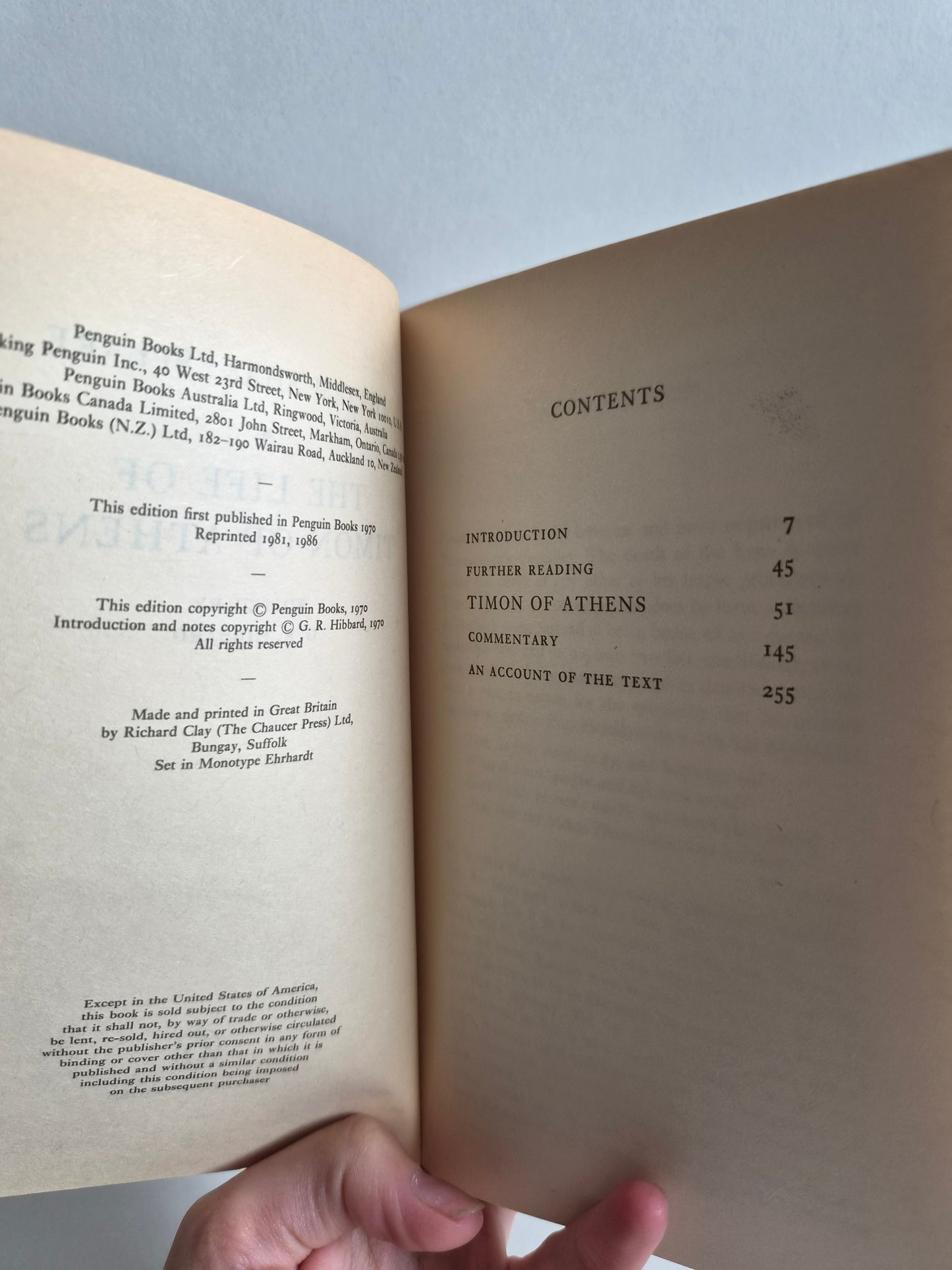 Timon of Athens by William Shakespeare (1986)