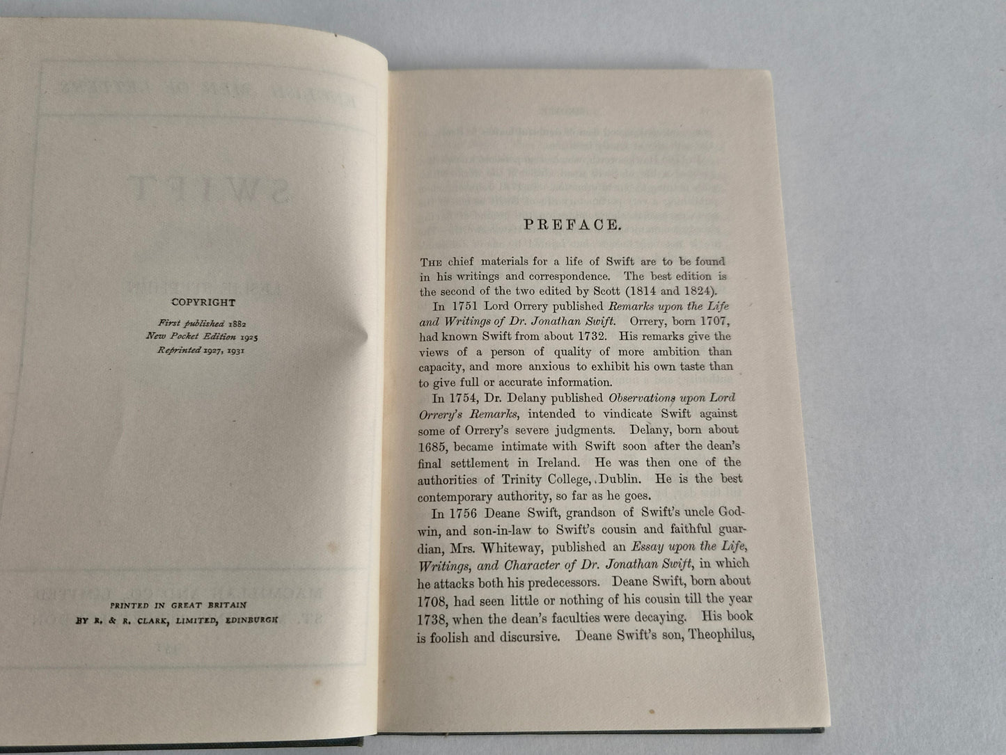 Swift by Leslie Stephen (1931)
