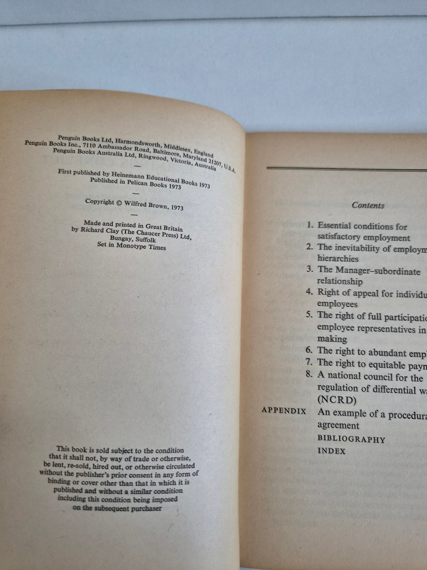 The Earnings Conflict by Wilfred Brown (1973)