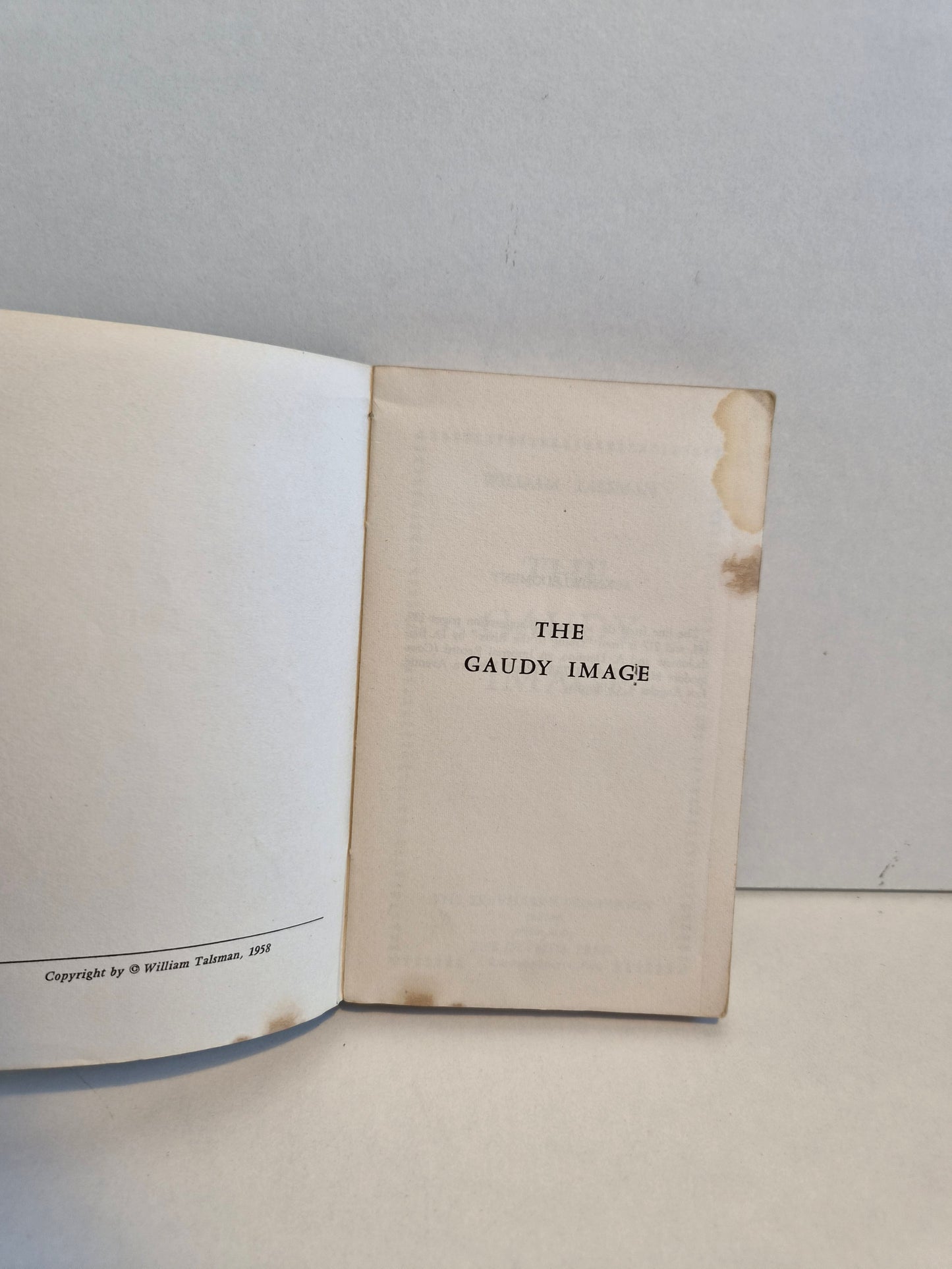 The Gaudy Image by William Talsman  (1958)