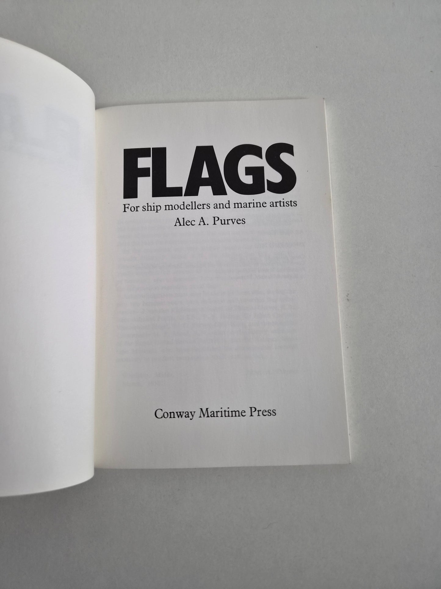 Flags: For Ship Modellers and Marine Artists by Alec A. Purves (1983)
