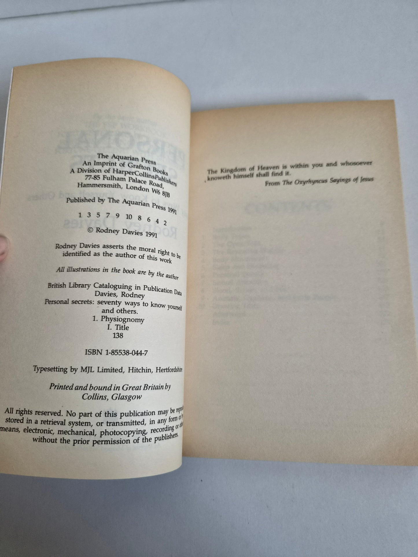 Personal Secrets by Rodney Davies (1991)
