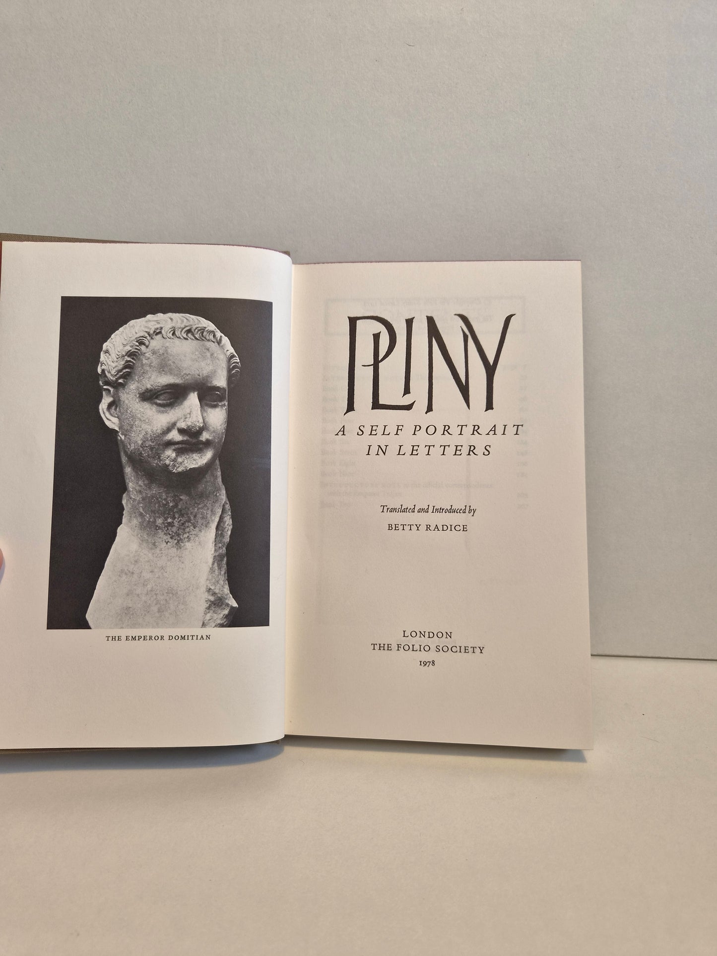 Pliny A Self Portrait In Letters Translated by Betty Radice (1978)