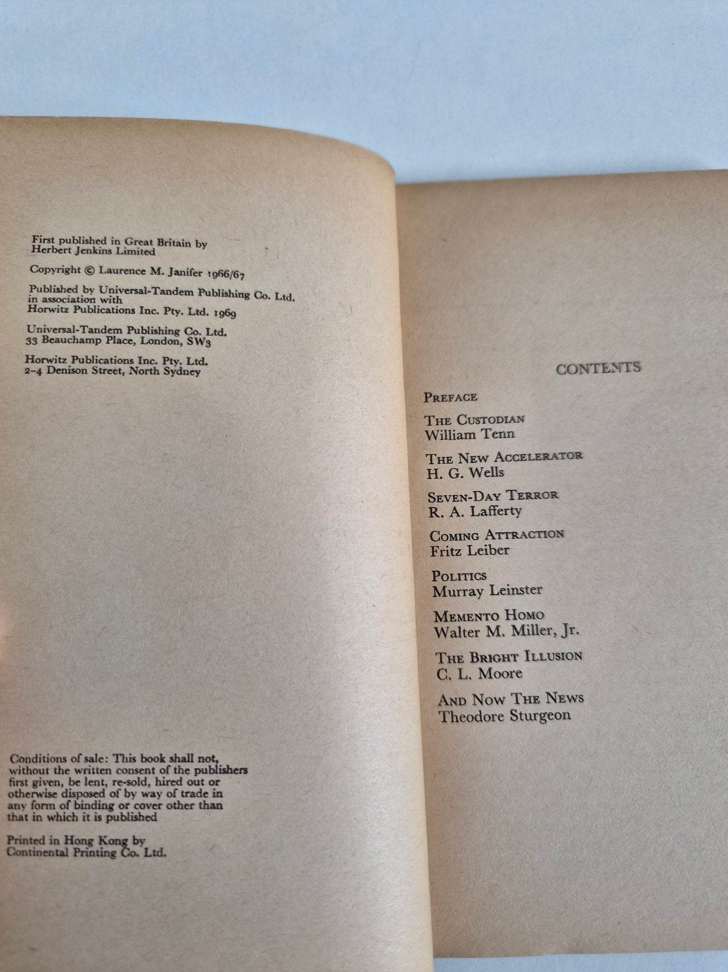 Masters' Choice 2 edited by Lawrence M Janifer (1969)