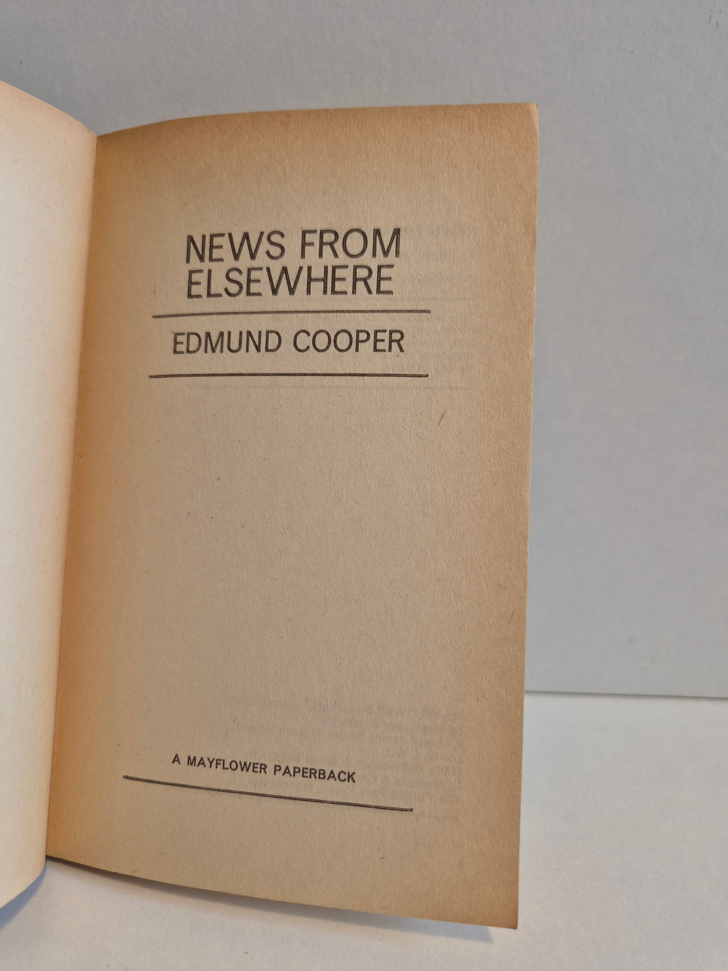 News From Elsewhere by Edmund Cooper (1968)