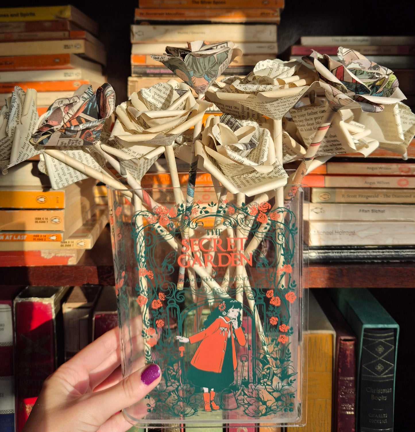 Set of 3 Handmade Book Page Roses