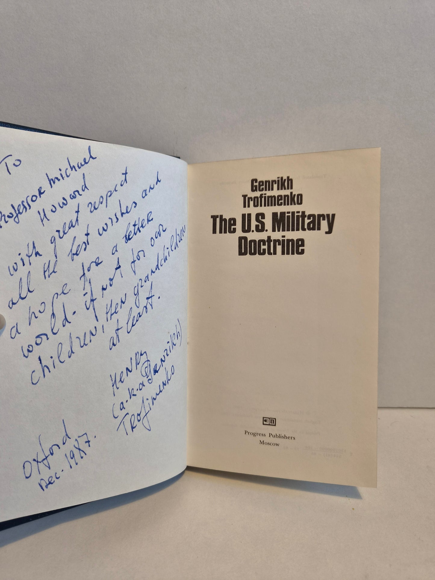 SIGNED -The U.S Military Doctrine by Genrikh Trofimenko