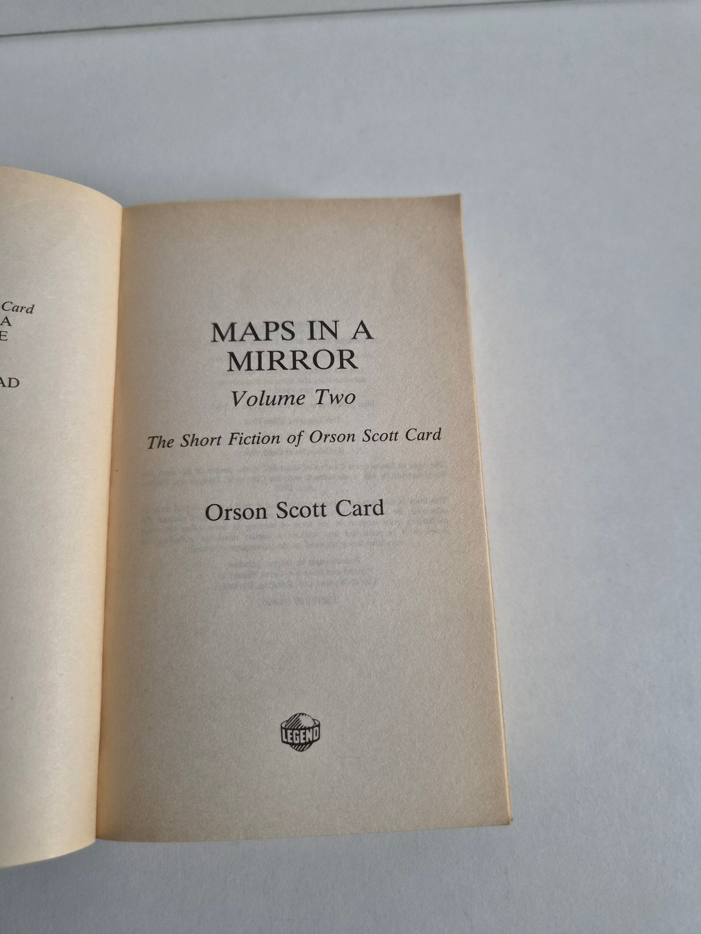 Maps in a Mirror Vol 2 by Orson Scott Card (1991)