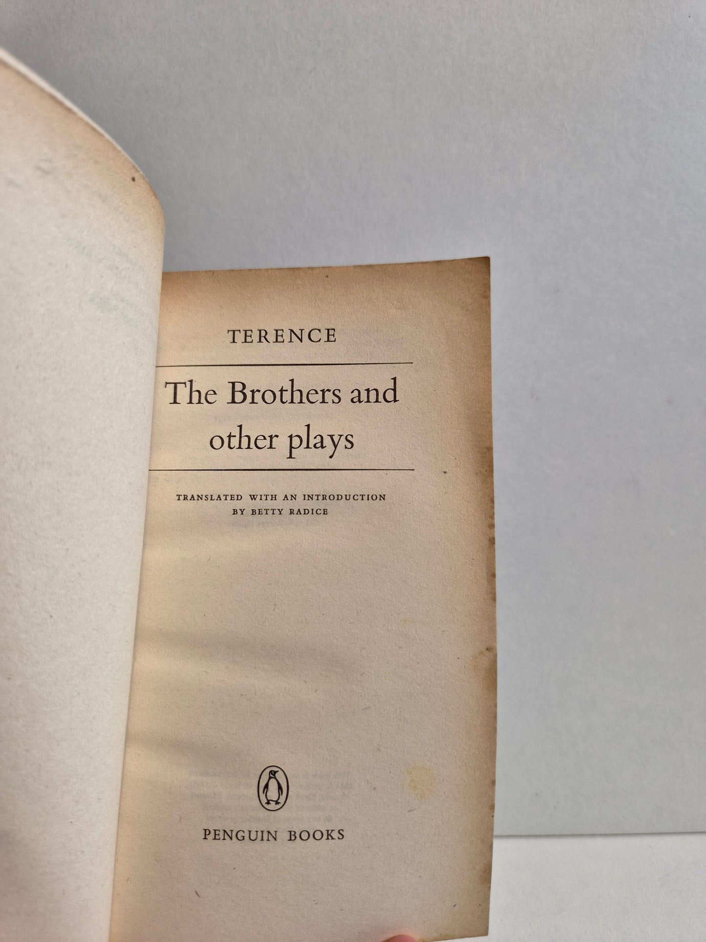 The Brothers and Other Plays by Terence (1965)
