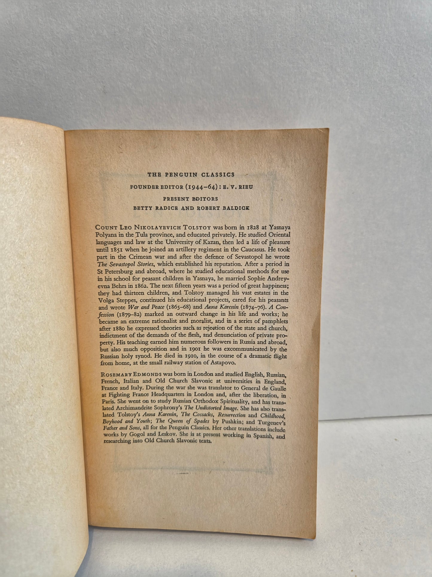 War and Peace Volume 1&2 by Leo Tolstoy (1972)