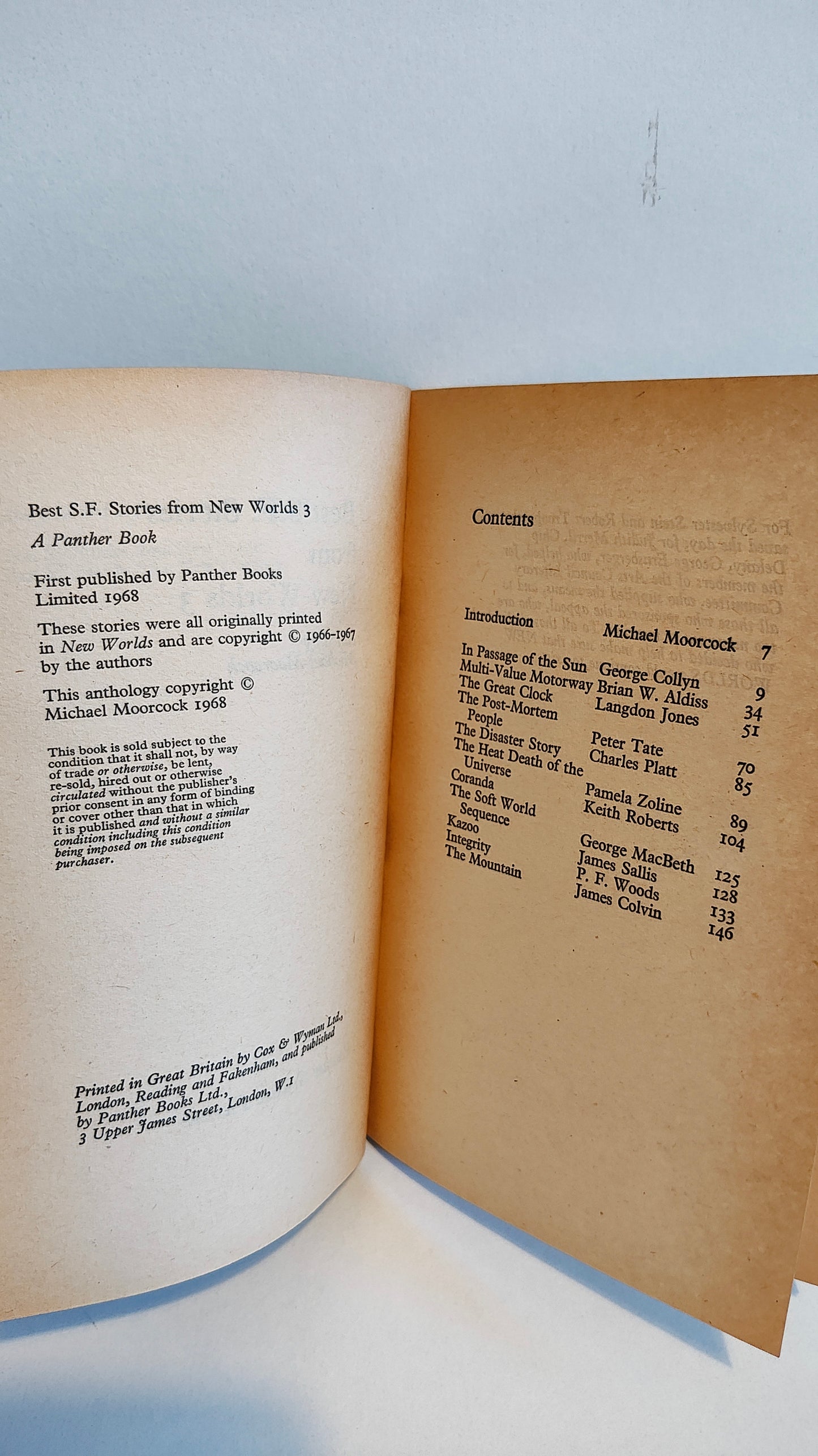 Best SF Stories from New Worlds 3 by Michael Moorcock (1968) Panther Science Fiction