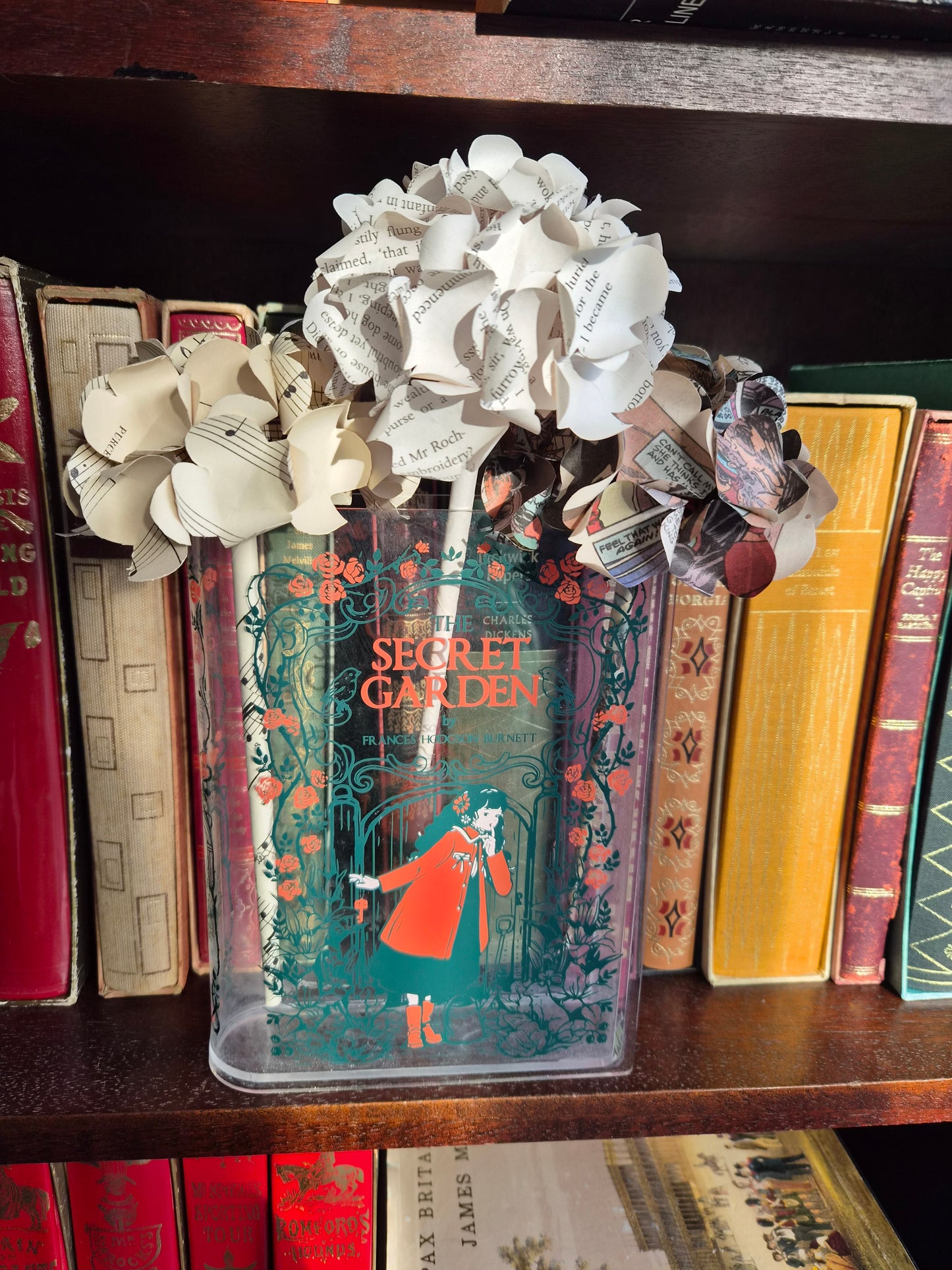 Set of 3 Handmade Book Page Hydrangeas