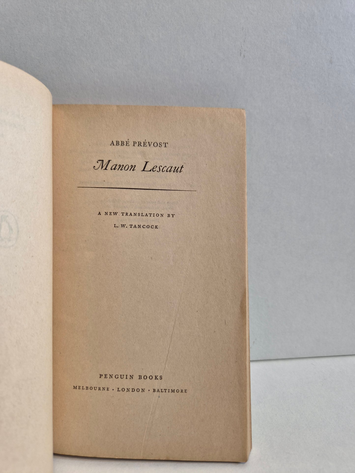 Manin Lescaut by Abbé Prévost (1954)