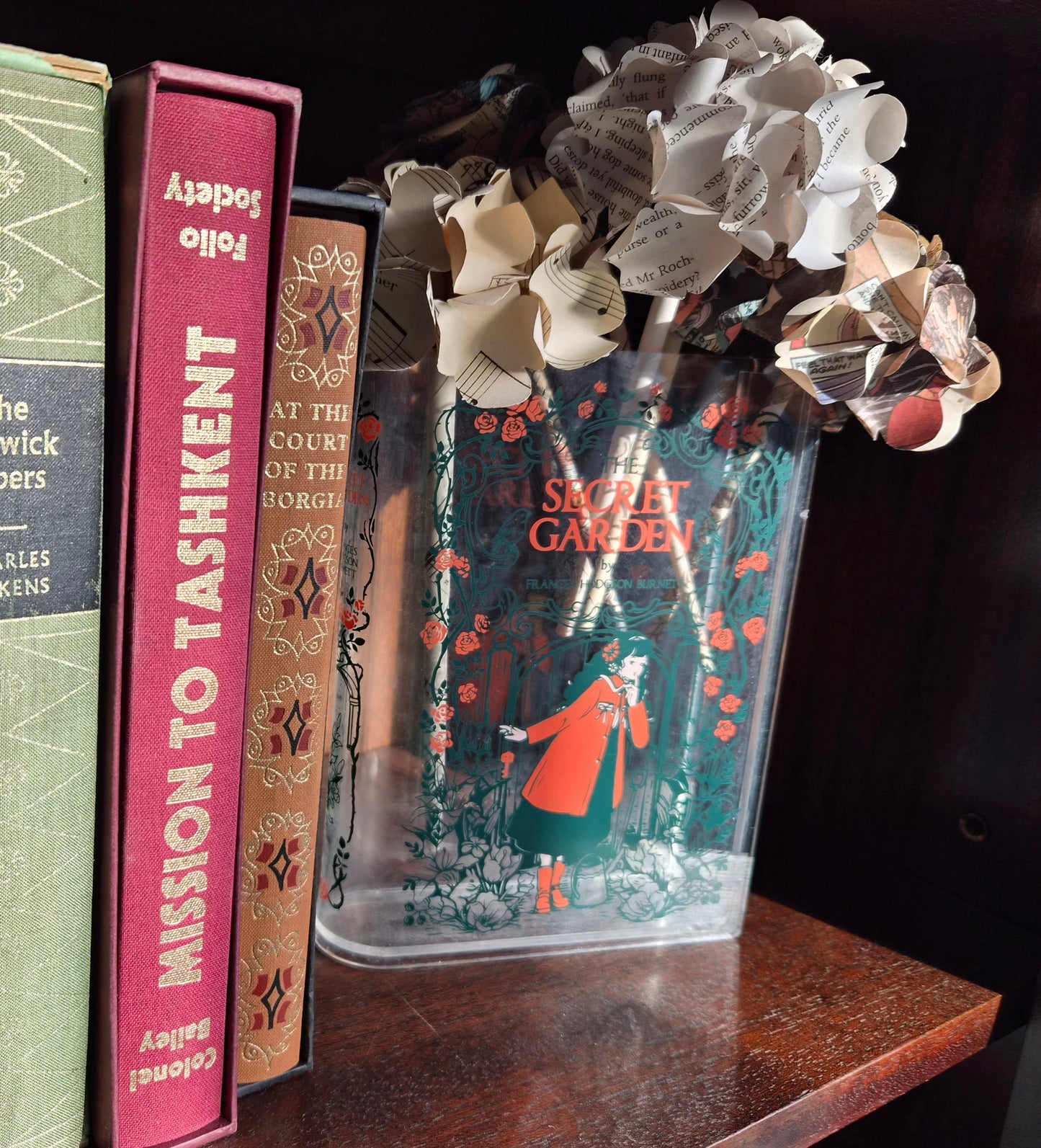 Set of 3 Handmade Book Page Hydrangeas