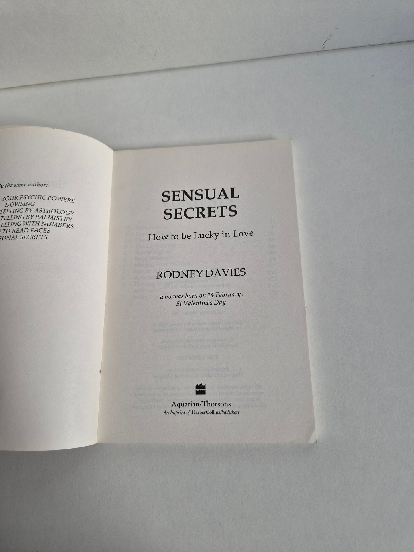 Sensual Secrets by Rodney Davies (1992)