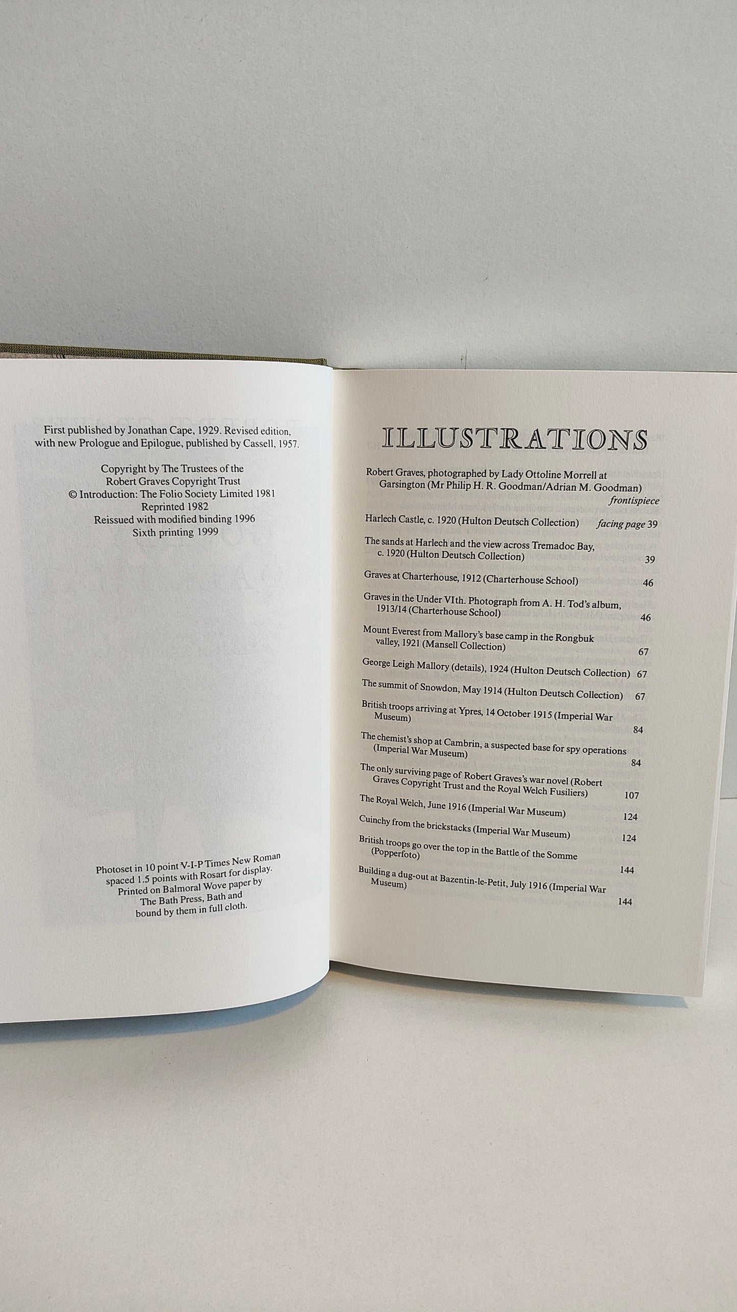 Goodbye to All That by Robert Graves (1981) Folio Society