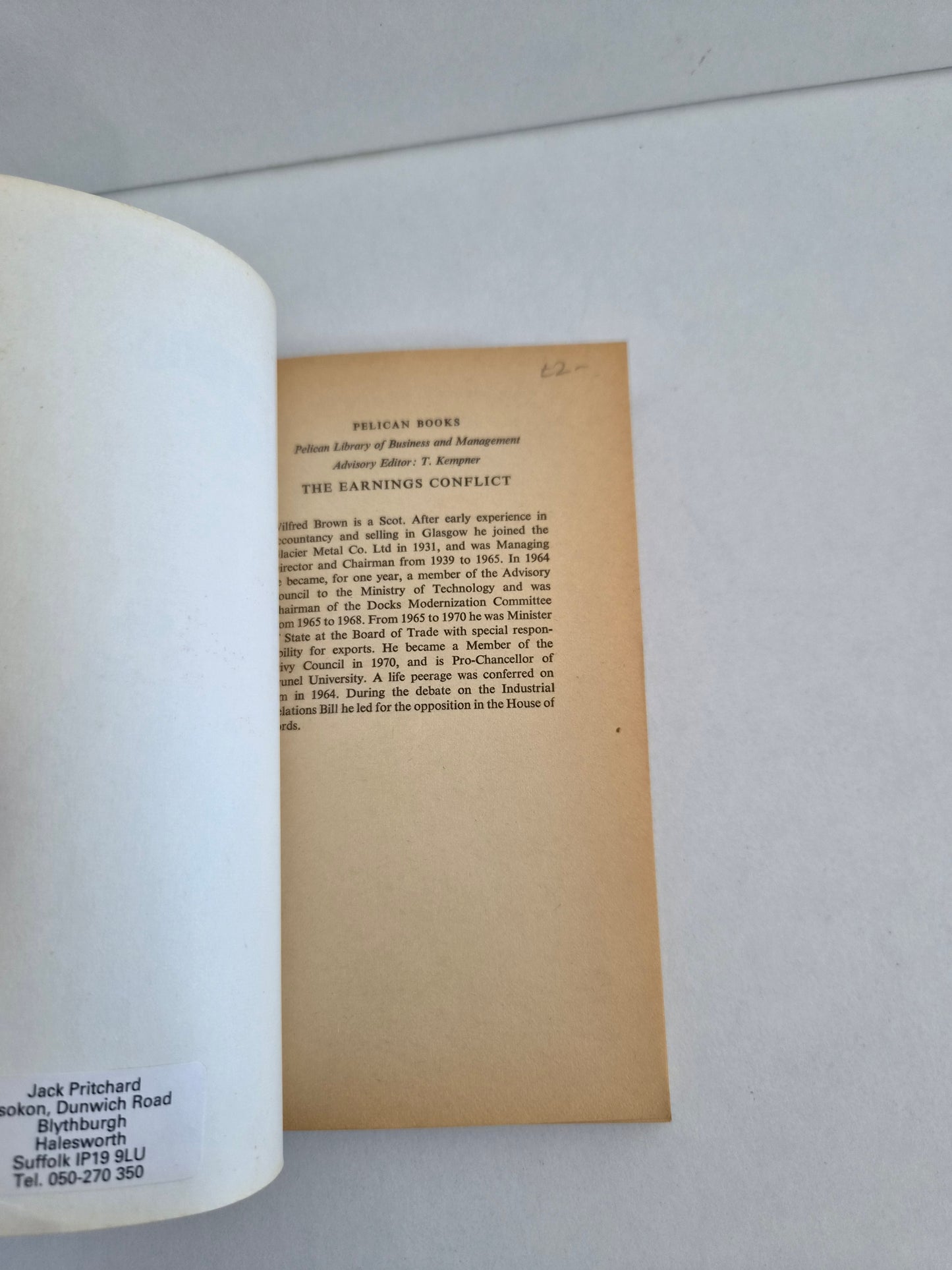 The Earnings Conflict by Wilfred Brown (1973)